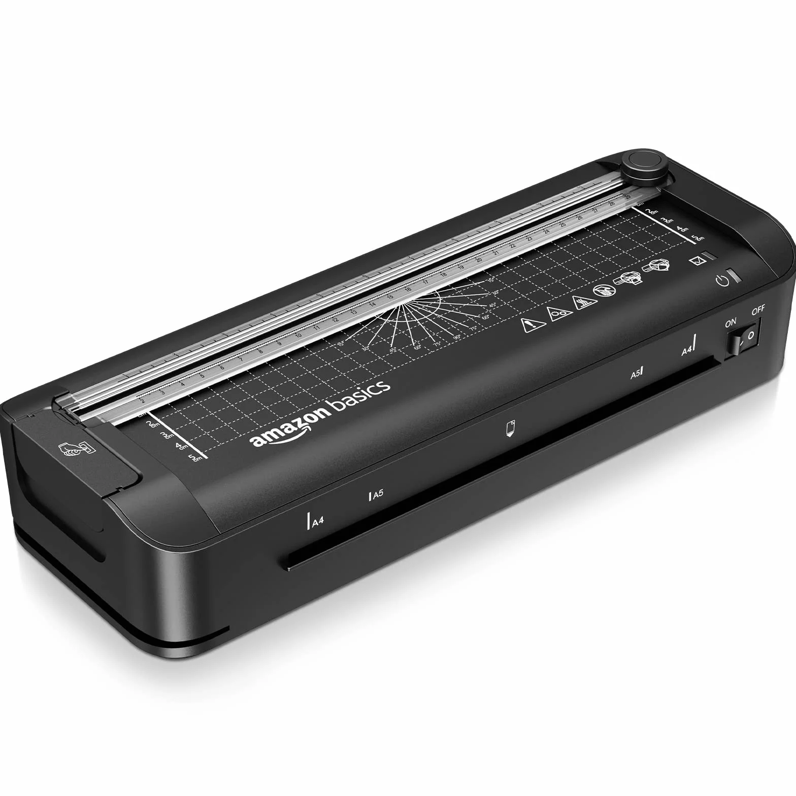 Amazon Basics Laminator termiczny 3 w 1 A4, cięcie, dziurkowanie, zaokrąglanie narożników, czarny