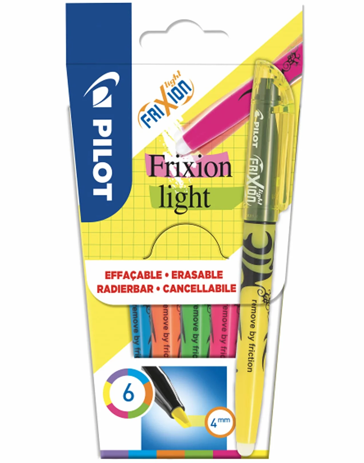 Pilot Pen Frixion Light Zestaw Markerów Wielokolorowy 6 Sztuk