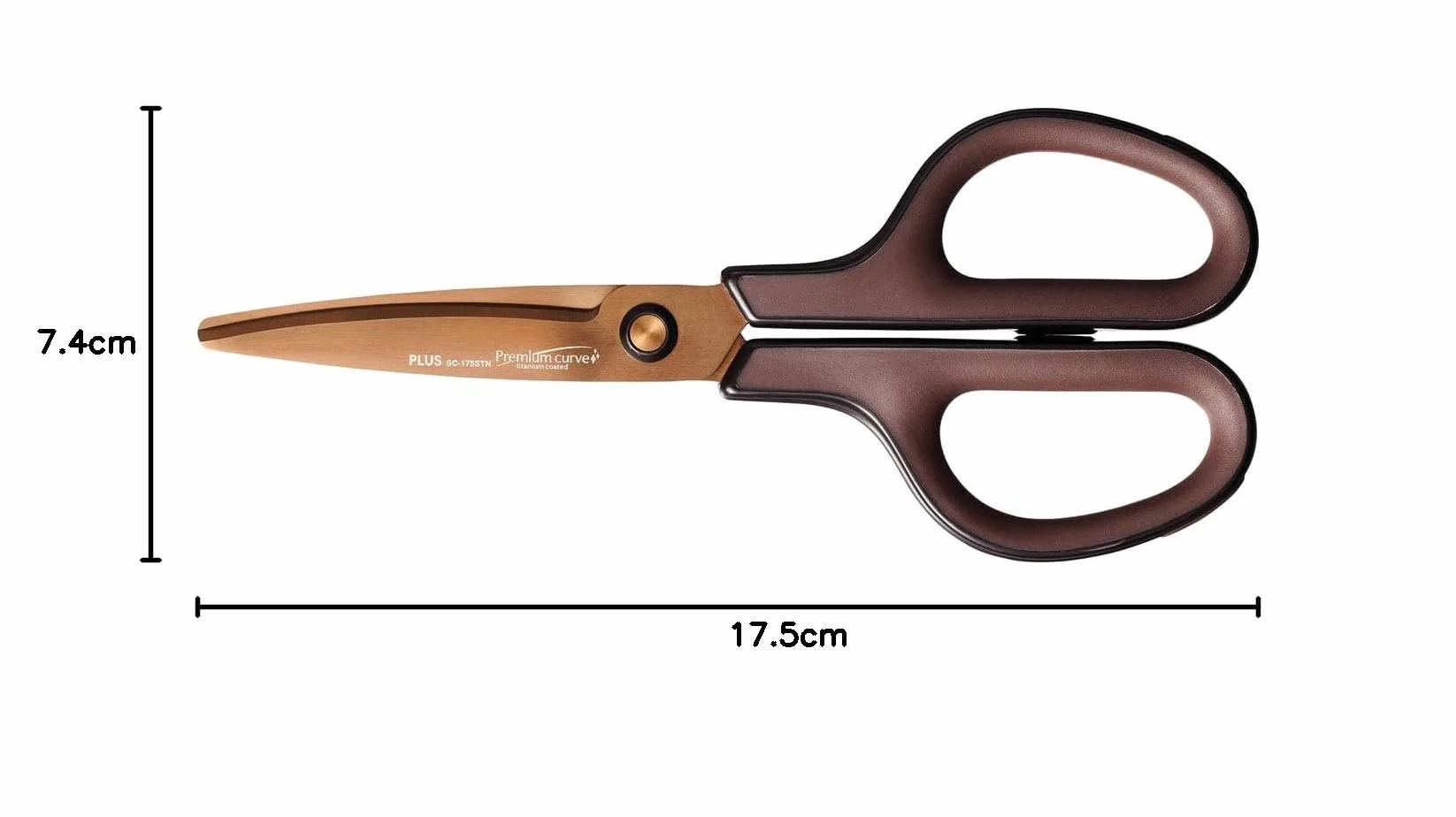 PLUS Japan Fitcut Curve Premium nożyczki tytanowe 17,5 cm brązowe