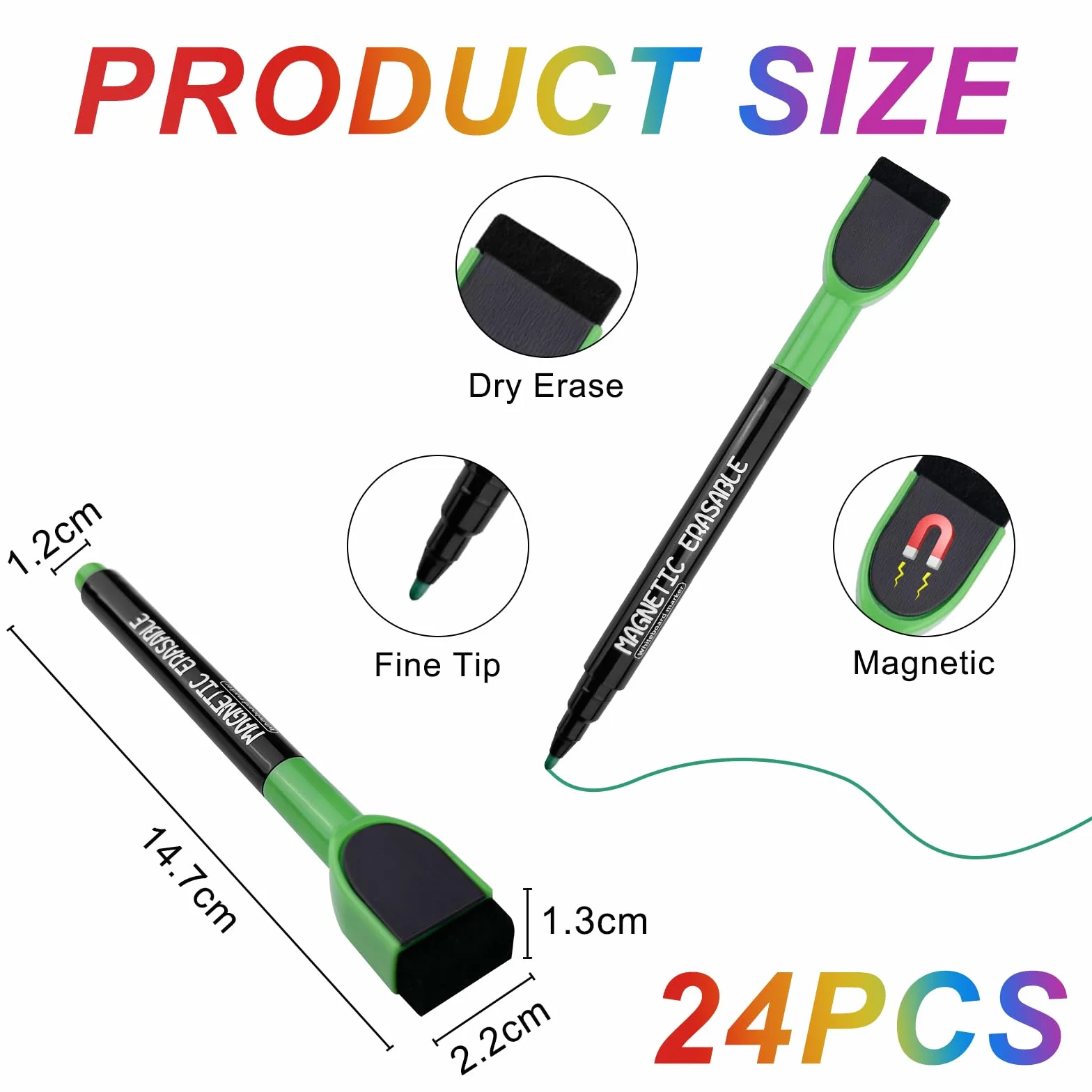 Chiluxendo 24szt Marker do tablic suchościeralnych magnetyczna