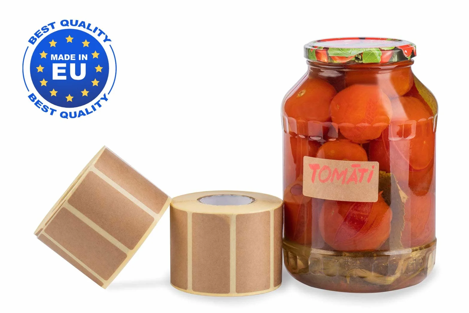2,000 (2 rolki, 1000/rolka) 60 x 30 mm naklejki w kolorze naturalnym brązowym Samoprzylepne etykiety wysyłkowe, czyste naklejki, etykiety do słoików i puszek konserwowych, perforowane