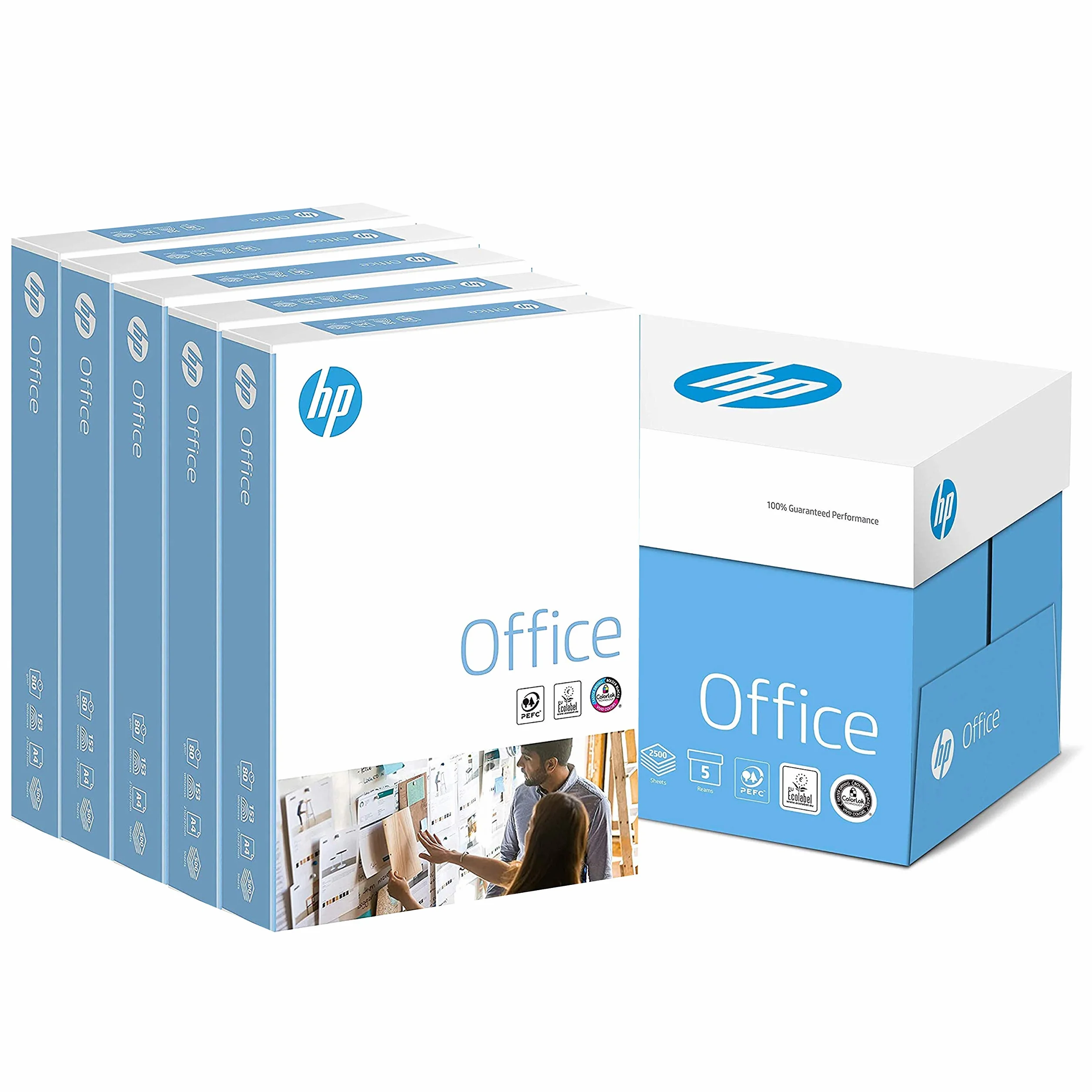 HP Papier do Kopiarki Biurowej w Formacie A4, Biały, 2500 Arkuszy
