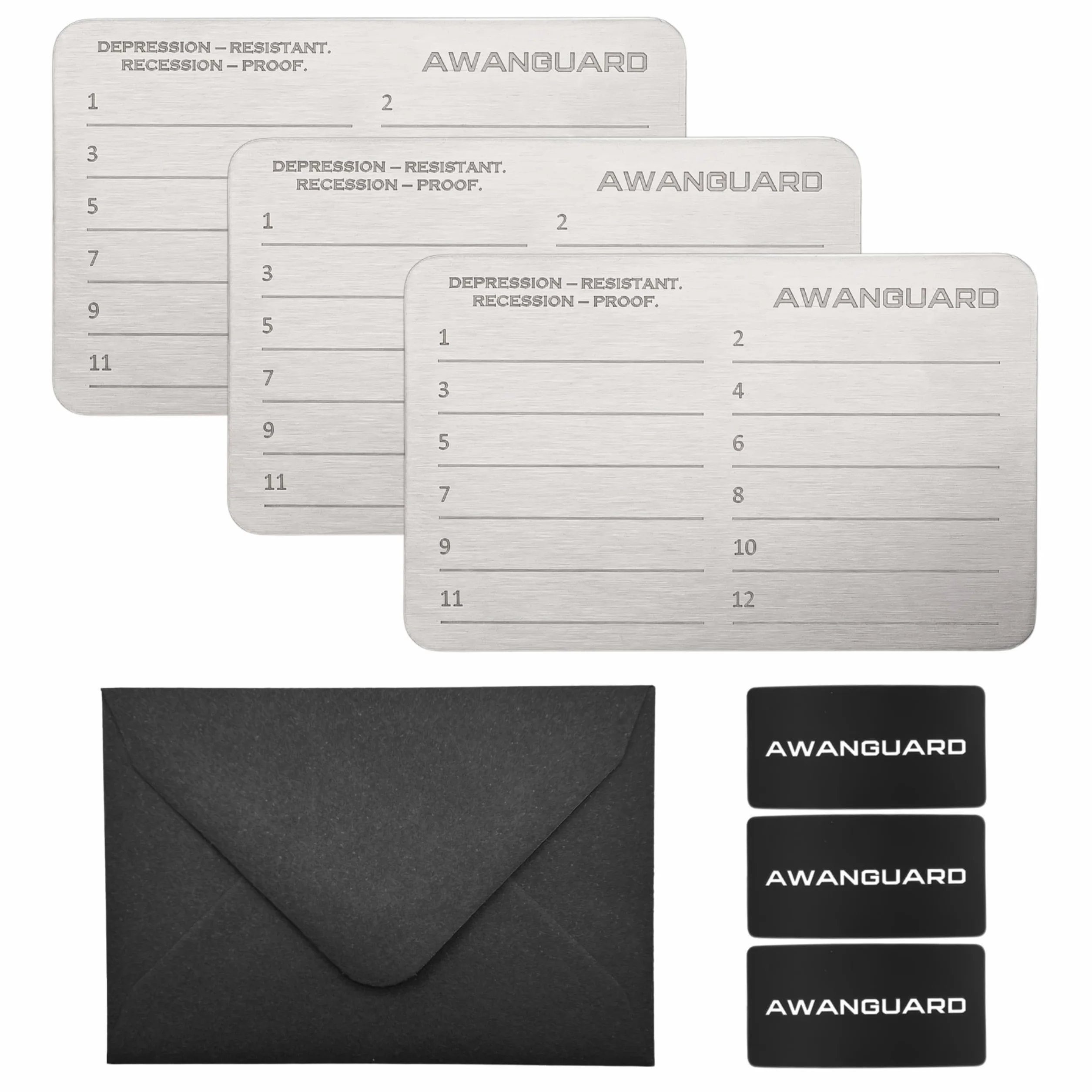 Stalowy Portfel Kryptowalutowy 3x24 Seed Phrase Metal Plates Kompatybilny z Ledger Trezor
