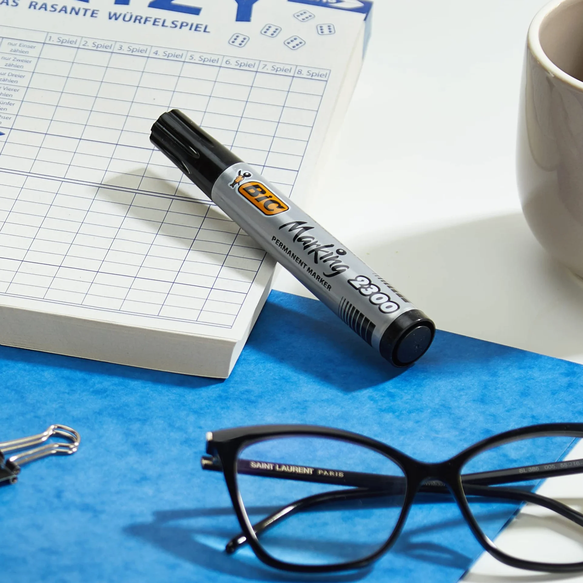 BIC Marking 2300 Ecolutions Marker czarny ścięta końcówka Pudełko 12szt