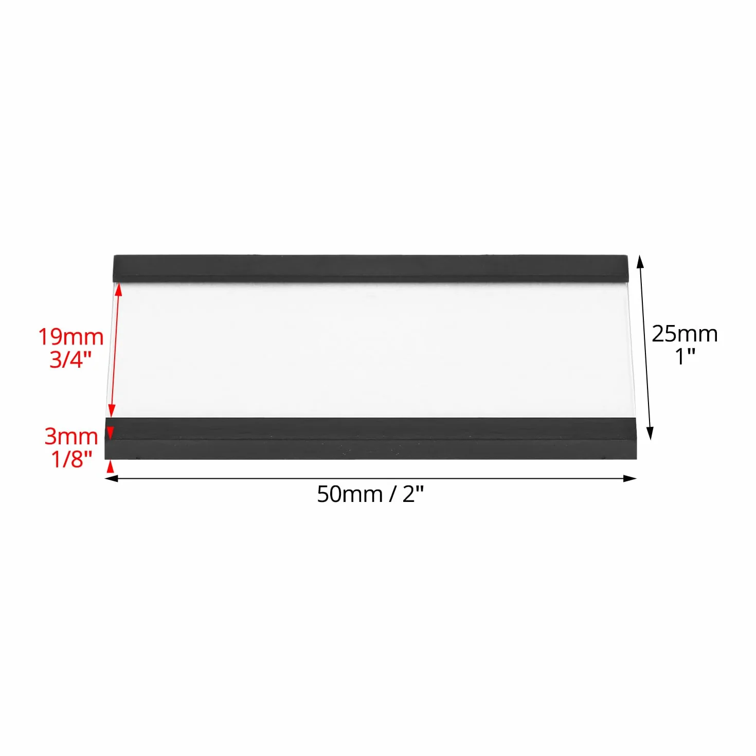 QWORK 50 sztuk magnetycznych uchwytów na etykiety 25 mm x 50 mm odporne na warunki atmosferyczne