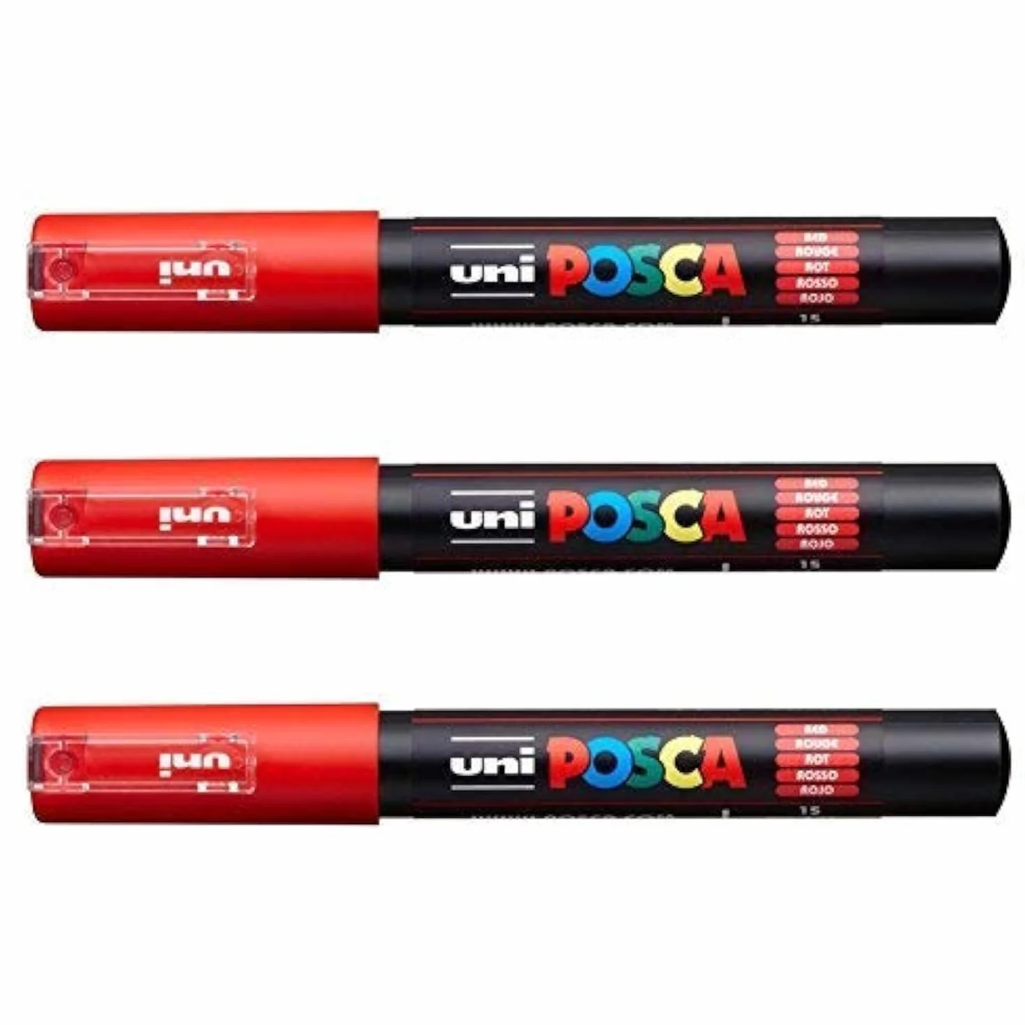 Posca PC-1M Uni-Ball czerwony opakowanie 3 szt