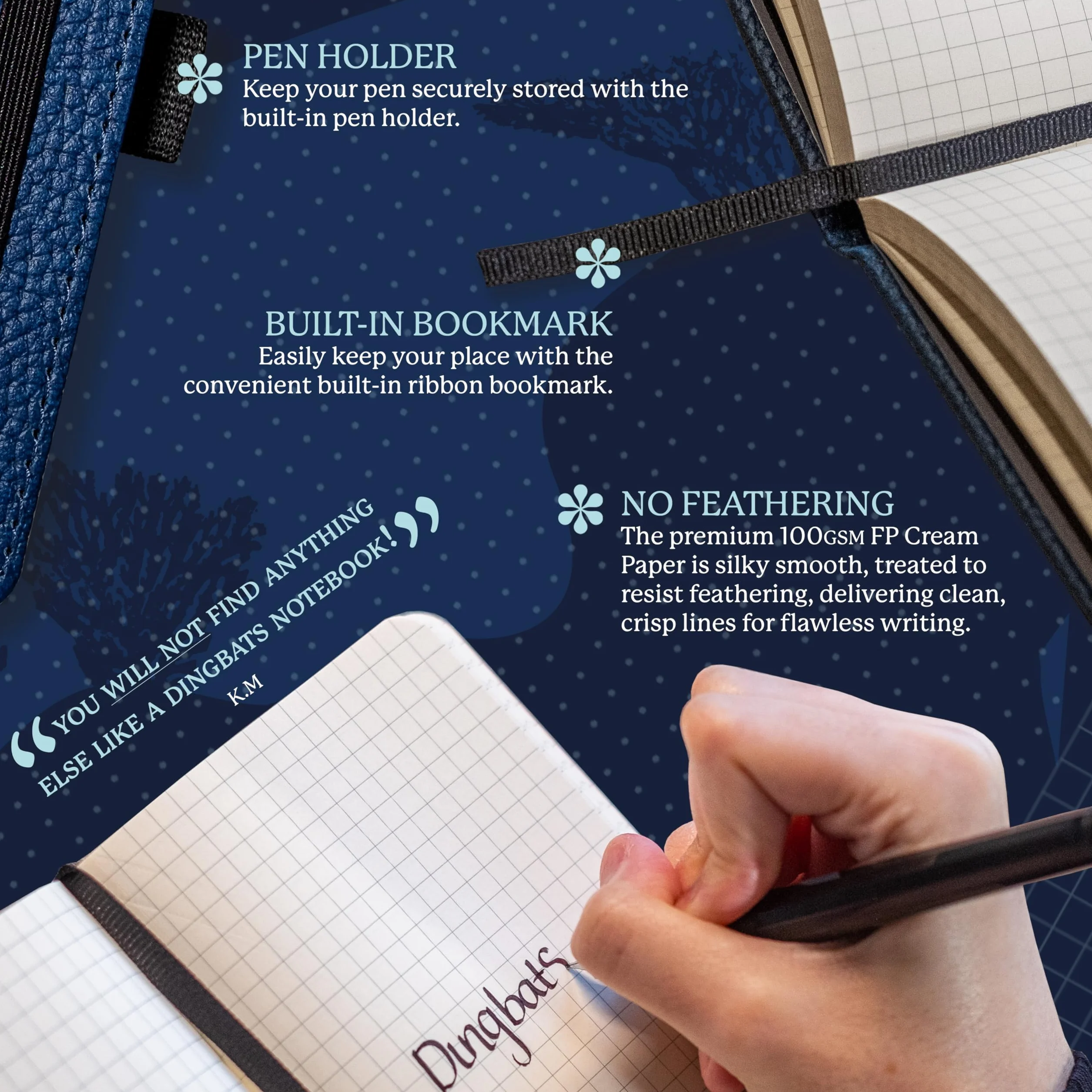 Dingbats Notitieboekjes Gelinieerd zaknotitieboek A6 Hardcover Crème 100gsm inktbestendig papier