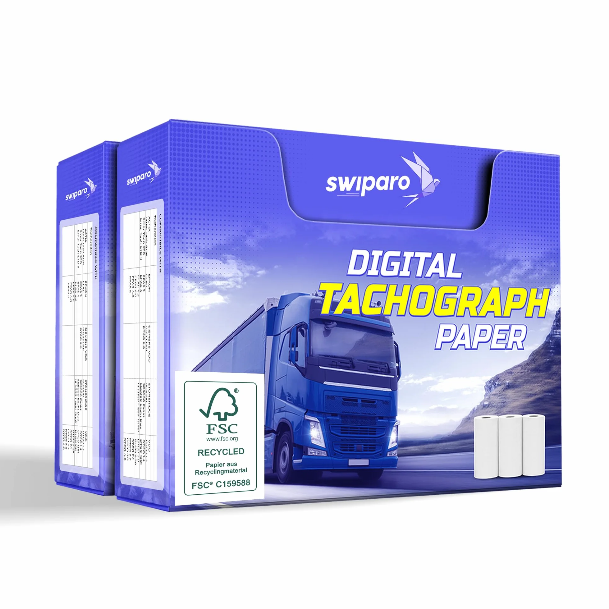 Papier termiczny do tachografów cyfrowych 57/8 mm 6 sztuk