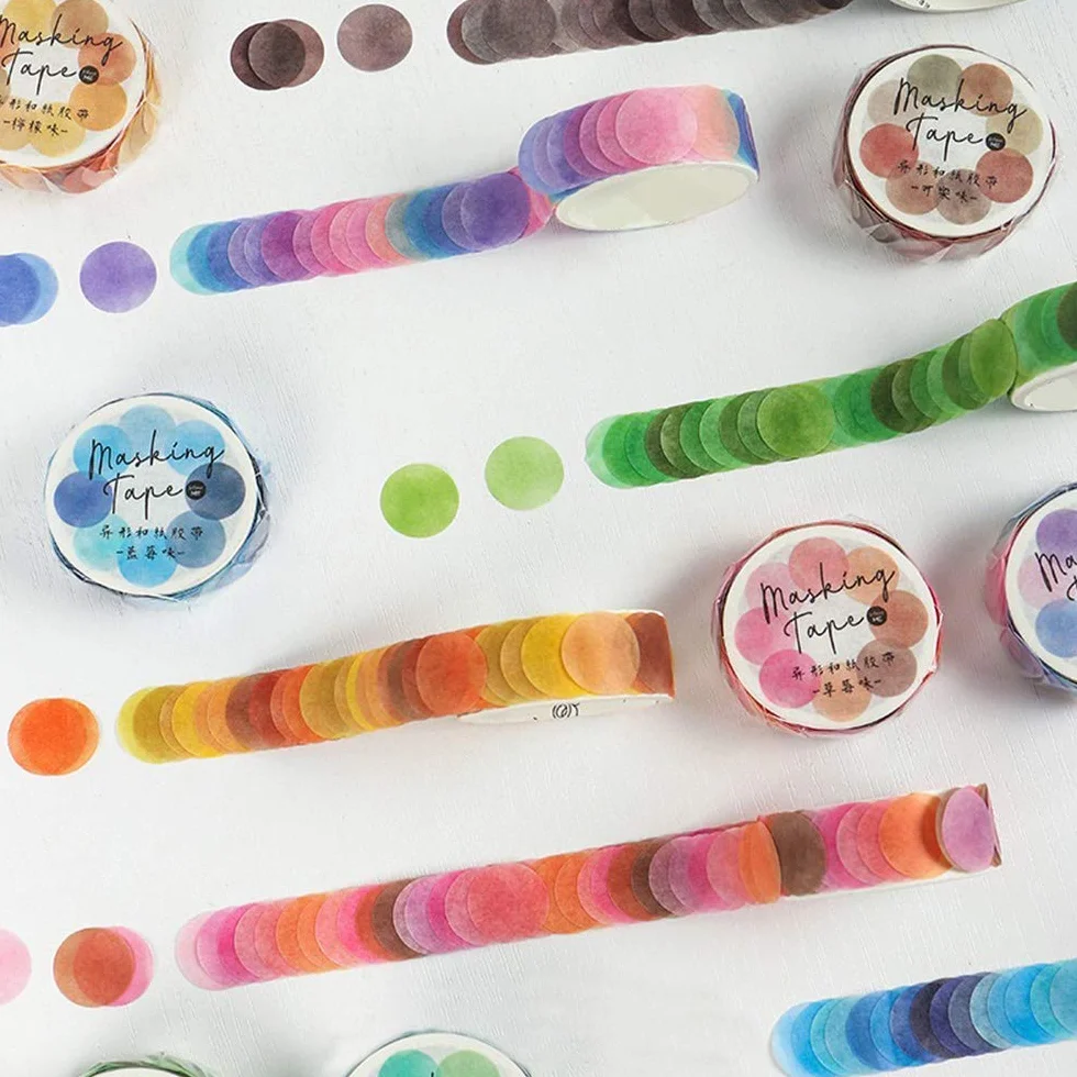 Naklejki okrągłe zestaw 300 kropek 3 rolki letnie owoce do pamiętnika scrapbookingu