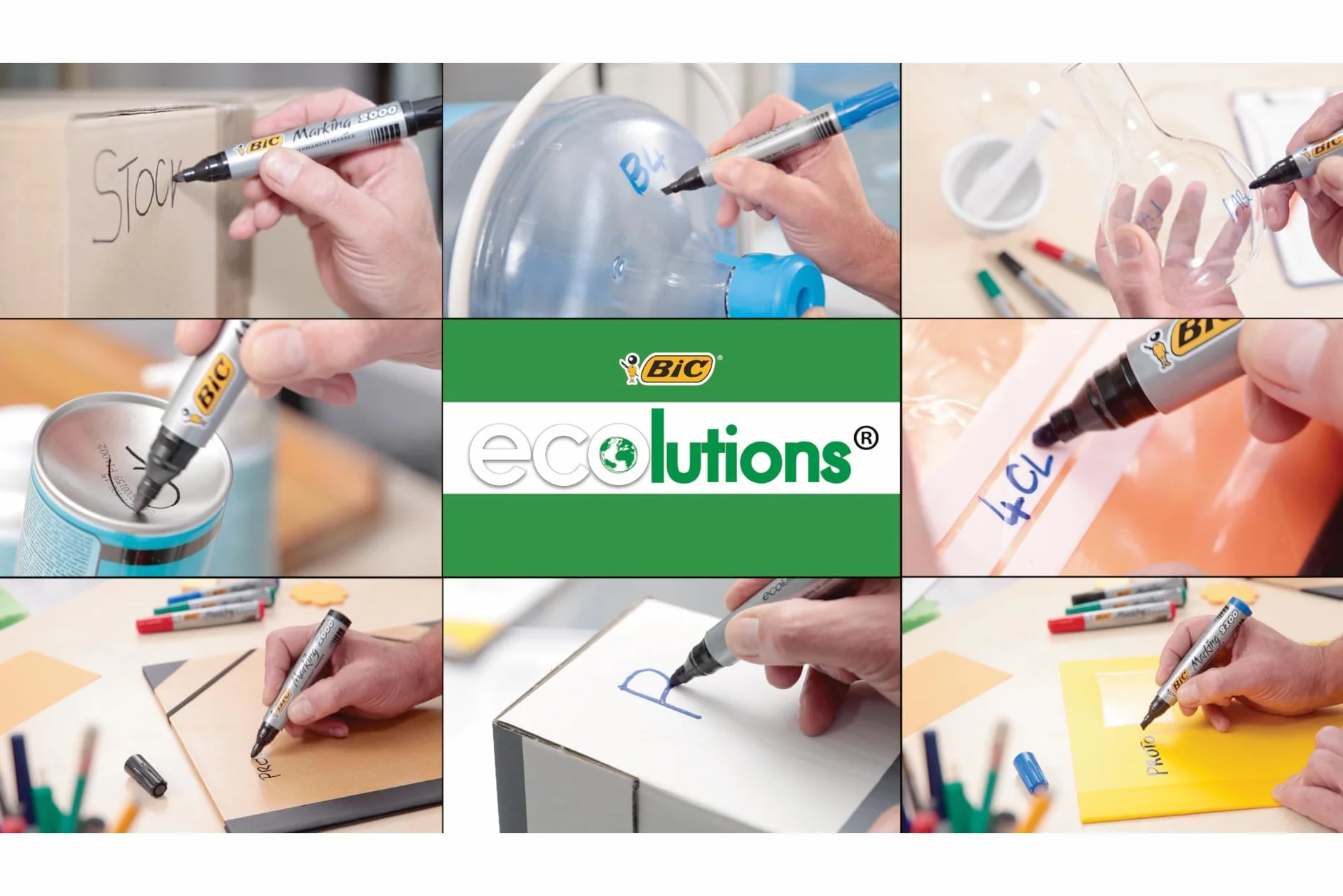 BIC Marking 2300 Ecolutions Marker czarny ścięta końcówka Pudełko 12szt