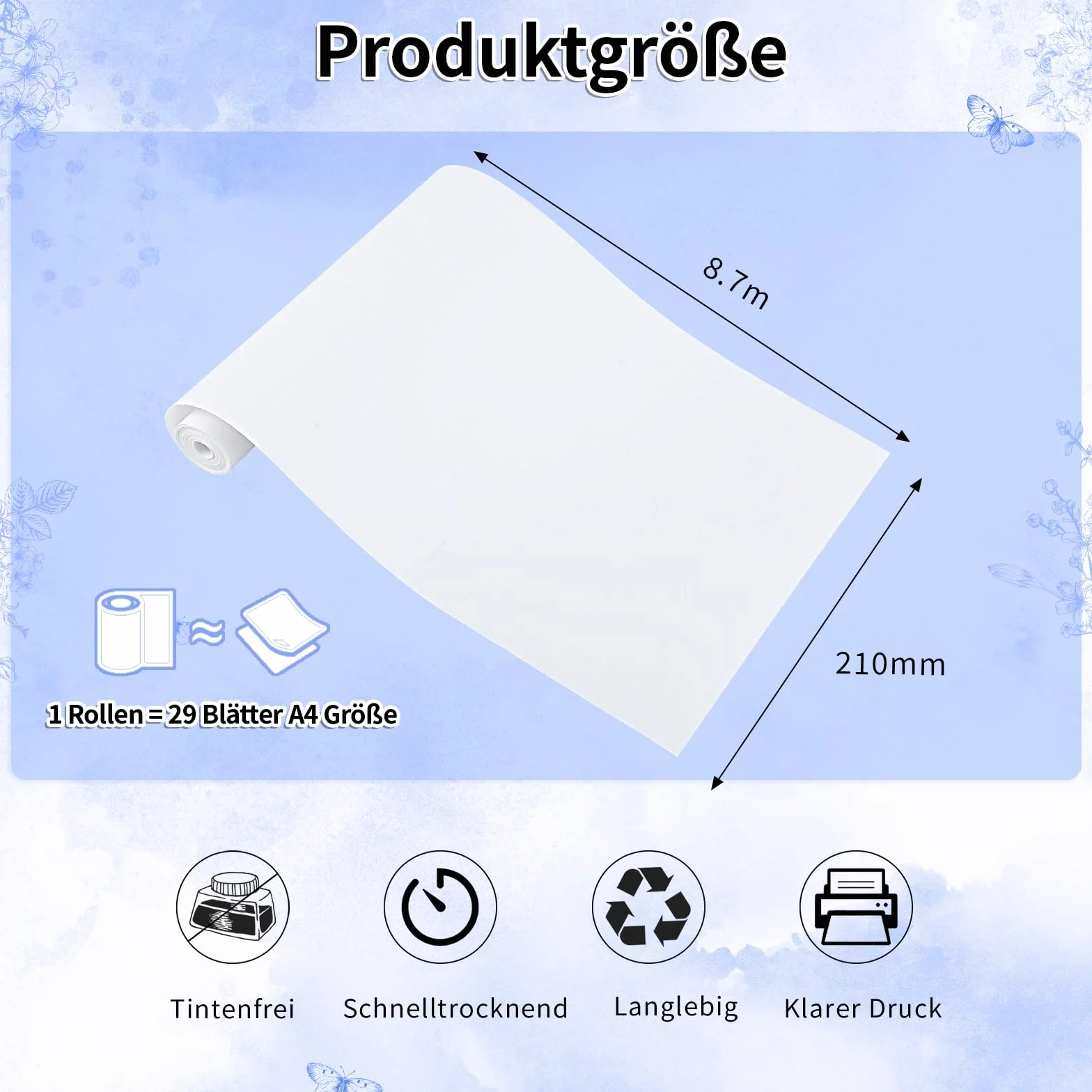 Papier termiczny A4 8,7 m x 30 mm do drukarek przenośnych