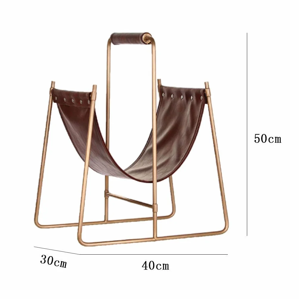 JFDBGU Metal Creative Design Leather Magazine Rack Desktop Folder Book File Holder for Office Home