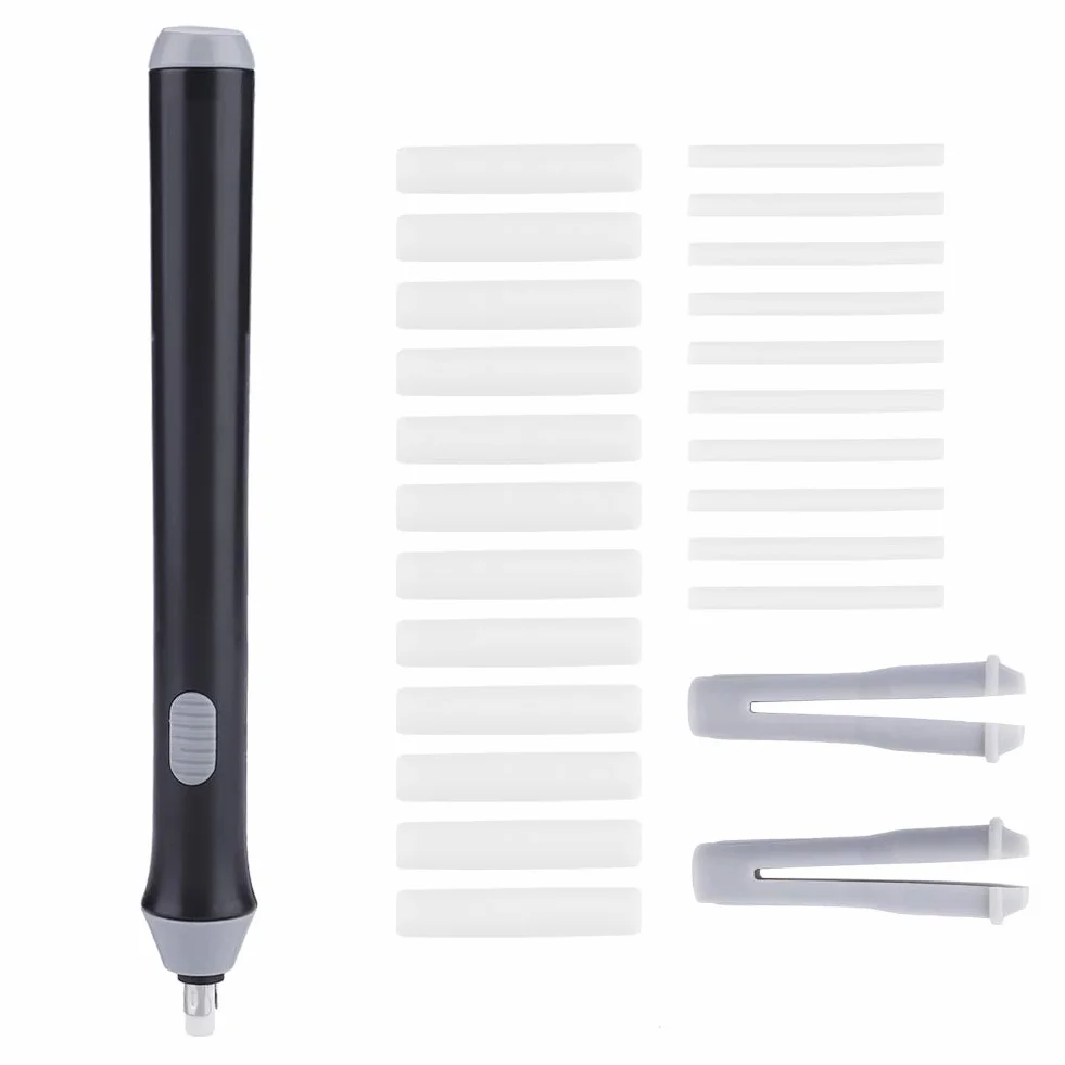 Elektryczna automatyczna gumka do ołówków Tenwin z 22 wkładami do gumki (czarna)
