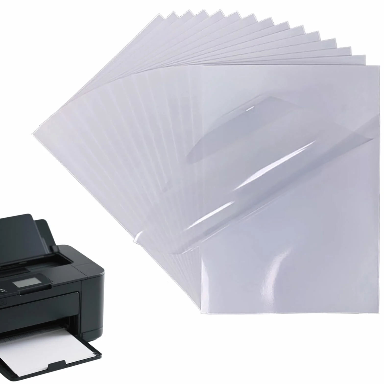 Samoprzylepny papier winylowy, do drukowania, papier, folia winylowa, kompatybilna z większością modeli drukarek atramentowych, 20 sztuk (210 mm x 297 mm)