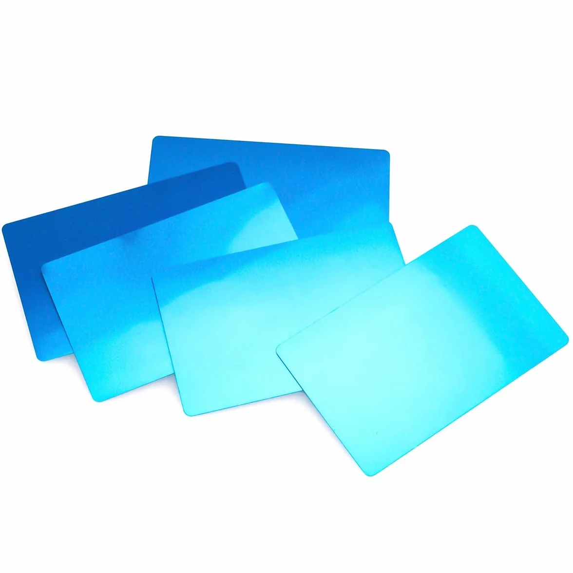 Metalowe wizytówki ze stopu aluminium 0,22 mm 8,6 x 5,4 cm do grawerowania laserowego 50 szt. niebieski