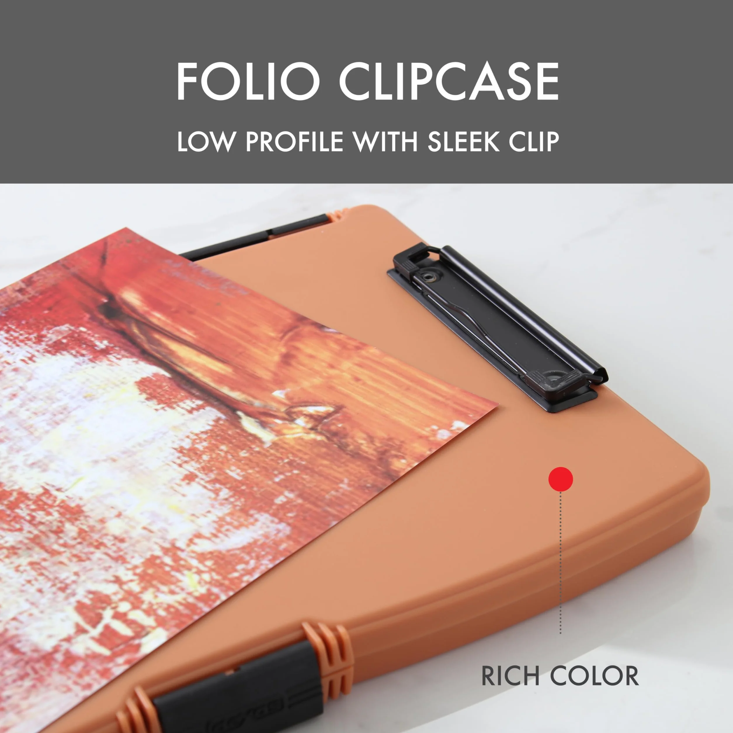Dexas Folio Clipcase profesjonalny schowek z przegródką na długopisy, 9,75 x 14,75, A4, piaskowiec, idealny dla nauczycieli, pielęgniarek, trenerów, studentów, zawodów, nauczania w domu
