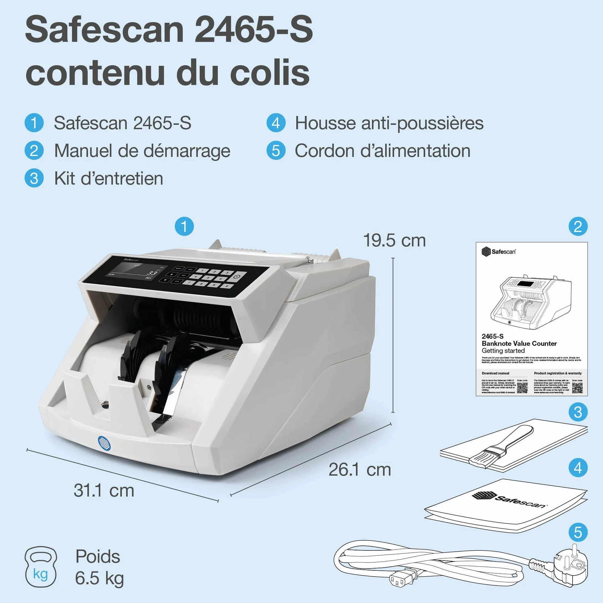 Safescan 112-0540 Liczarka Banknotów Szary 31 cm