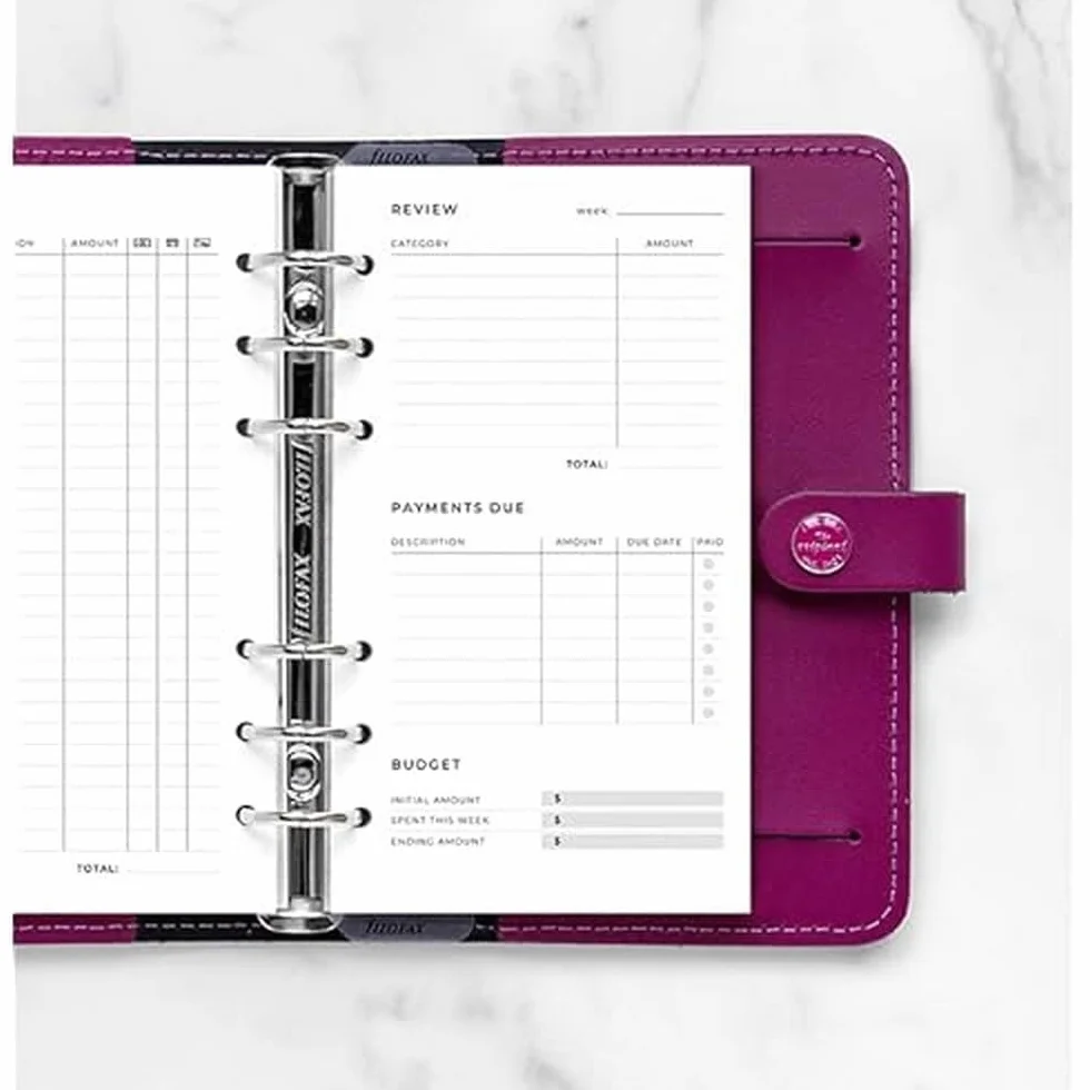 Filofax Expense Tracker Wkład do Notatnika A5 Biały