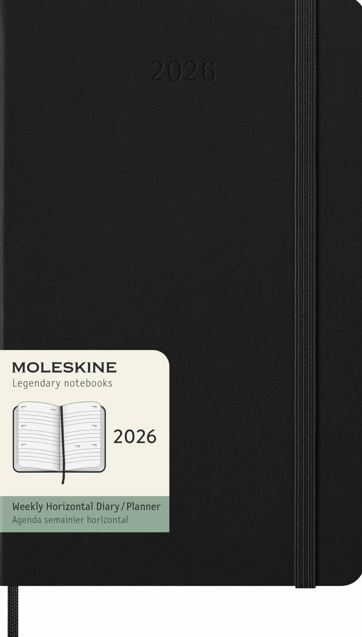 Moleskine 12 Monate Wochenkalender 2026 Large A5 fester Einband Schwarz