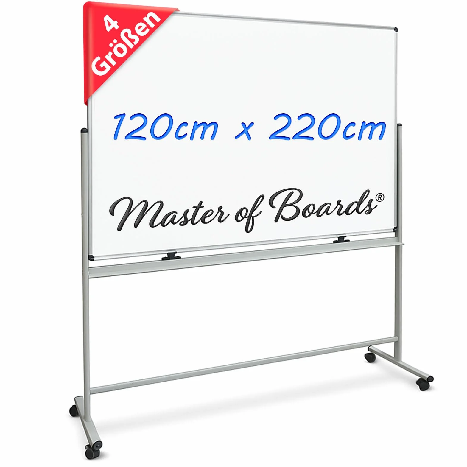 Master of Boards Tablica magnetyczna ze stojakiem 120 x 220 cm mobilna dwustronna obrotowa