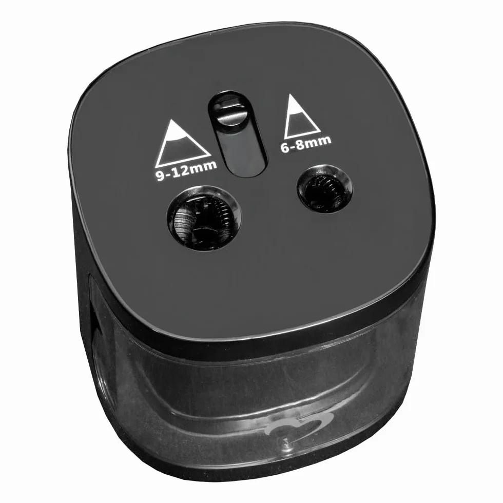 Ideen mit Herz Elektryczna temperówka | Automatyczna temperówka do ołówków z dwoma otworami | Zasilana bateriami