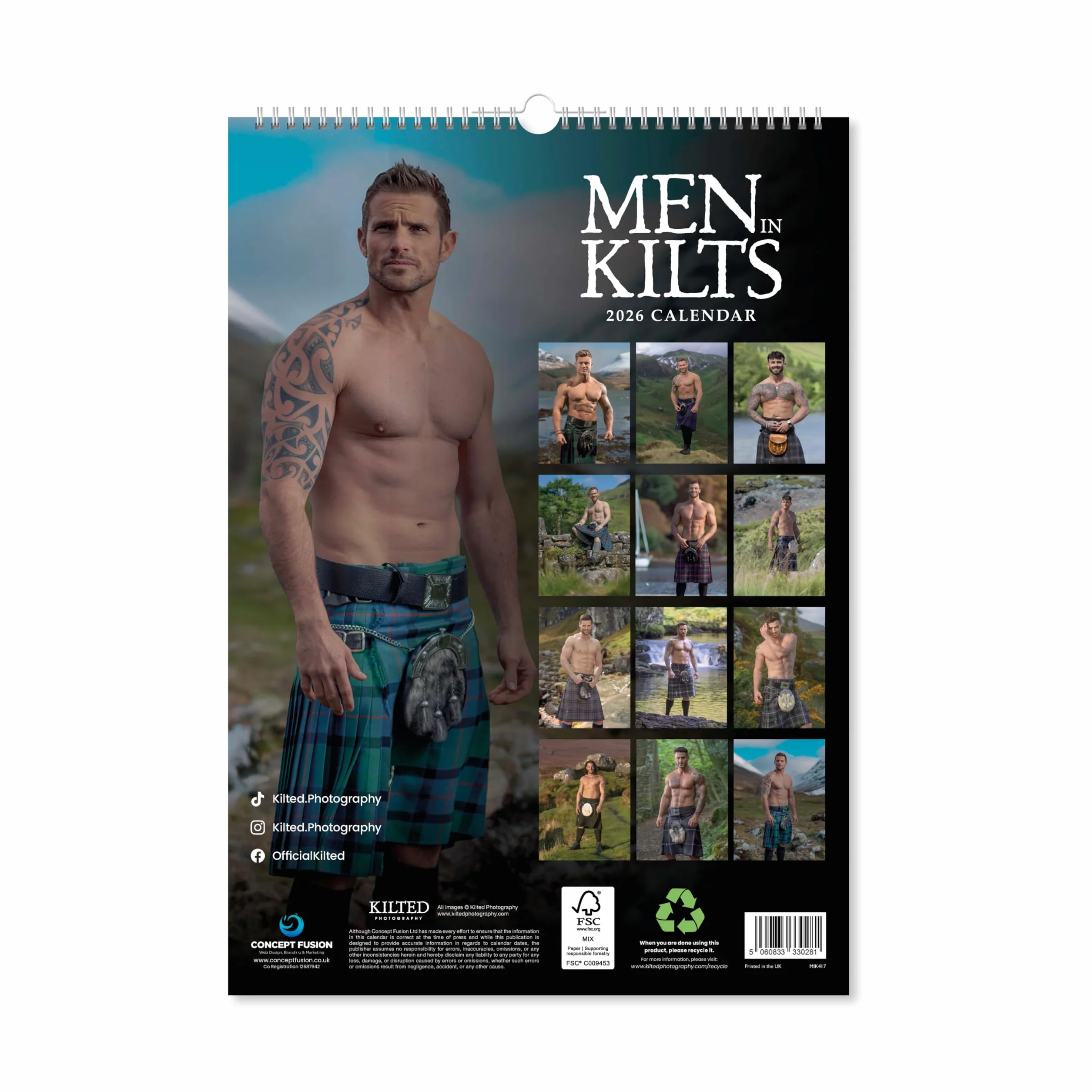 Kalendarz Men in Kilts 2026 A3