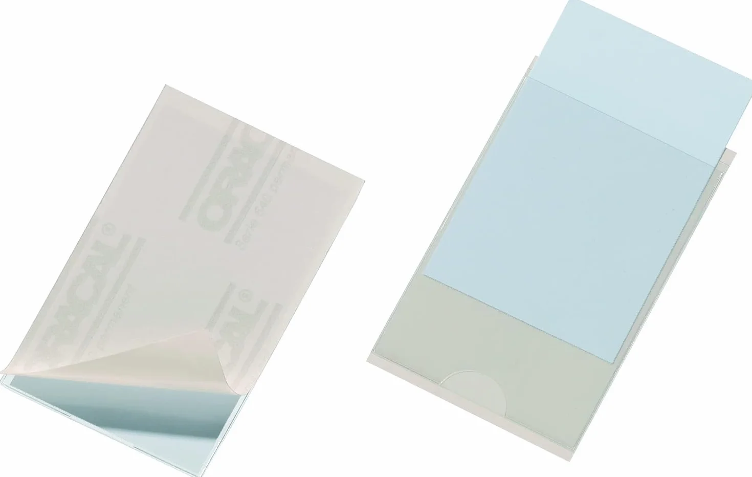 Durable 837919 Kieszonka samoprzylepna Pocketfix (na wizytówki), opak. 100 sztuk, przezroczysta.
