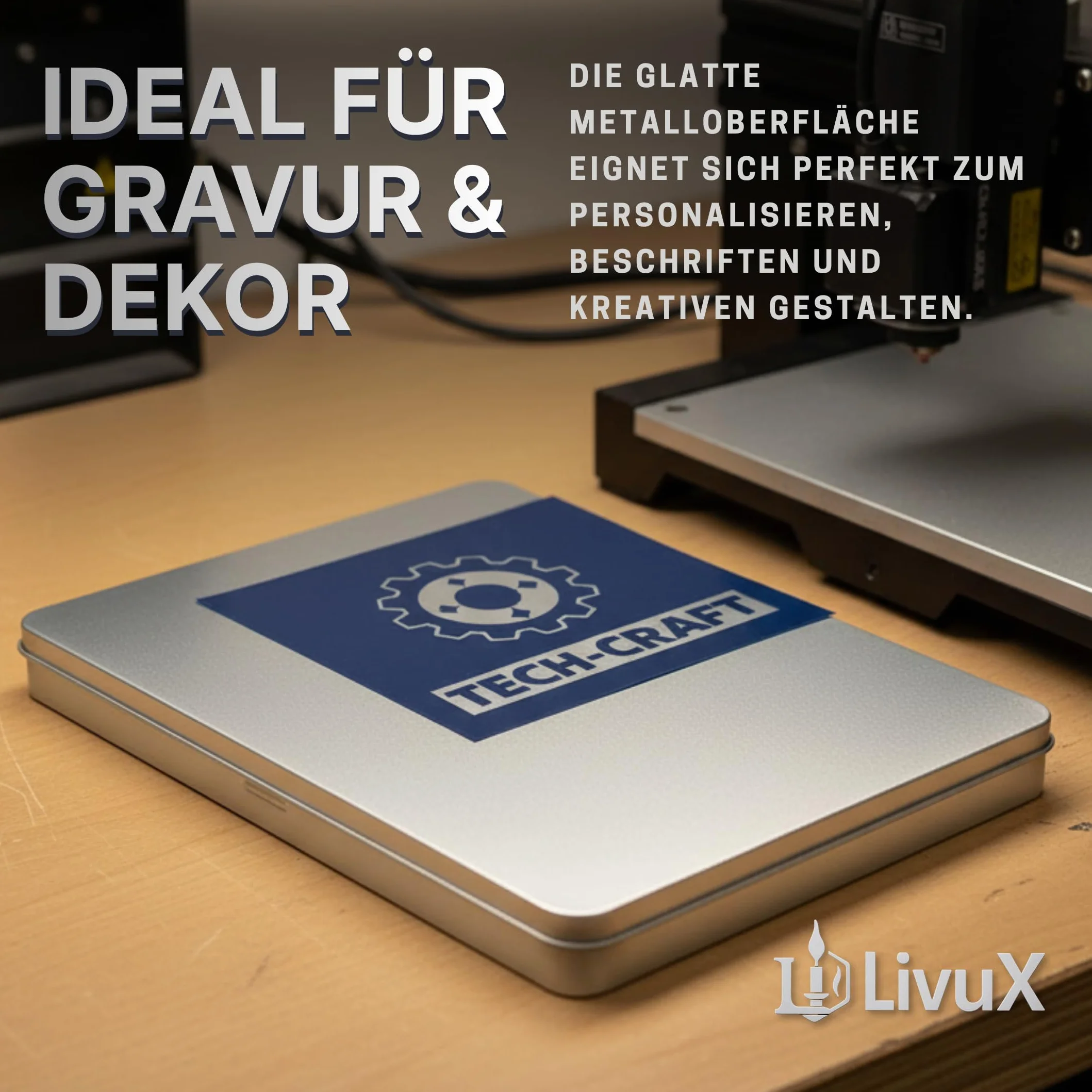 LivuX Pudełko na dokumenty DIN A4, 31 x 22 x 2,25 cm, 0,367 kg, prostokątne pudełko do przechowywania z pokrywką, do biura, domowego biura i archiwum, metal premium