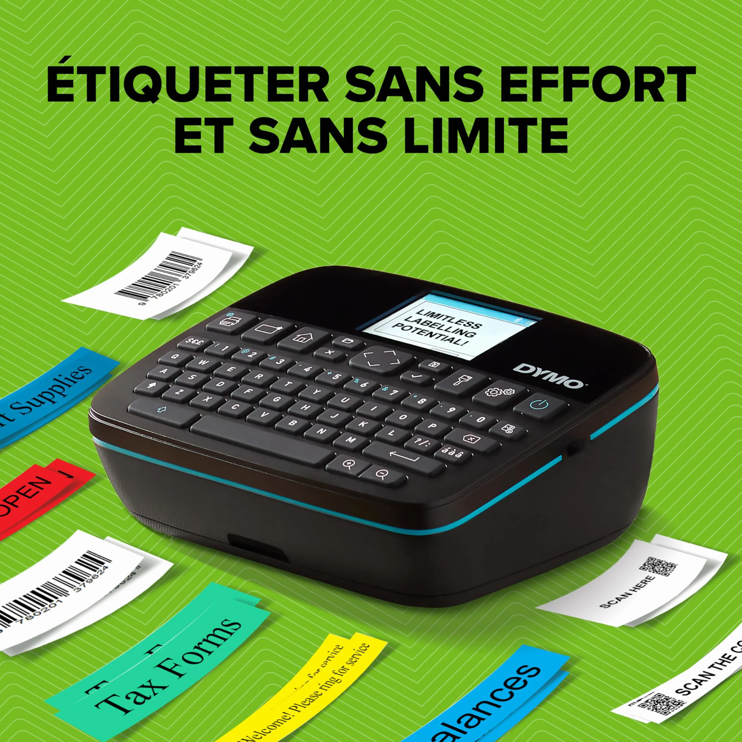 DYMO LabelManager Executive 640 CB Drukarka etykiet z walizką i 3 kasetami D1 | Kompaktowa maszyna do etykietowania z klawiaturą AZERTY | Łączność Bluetooth i USB