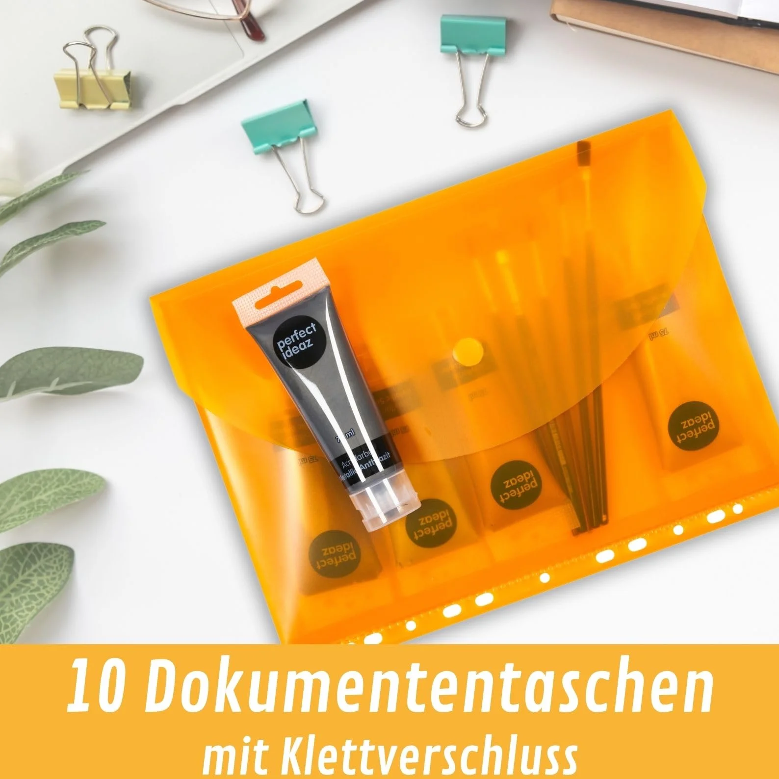 Perfect Line 10-kieszeniowa koszulka na dokumenty DIN A4, wysokość wypełnienia 20 mm, półprzezroczysta kolorowa