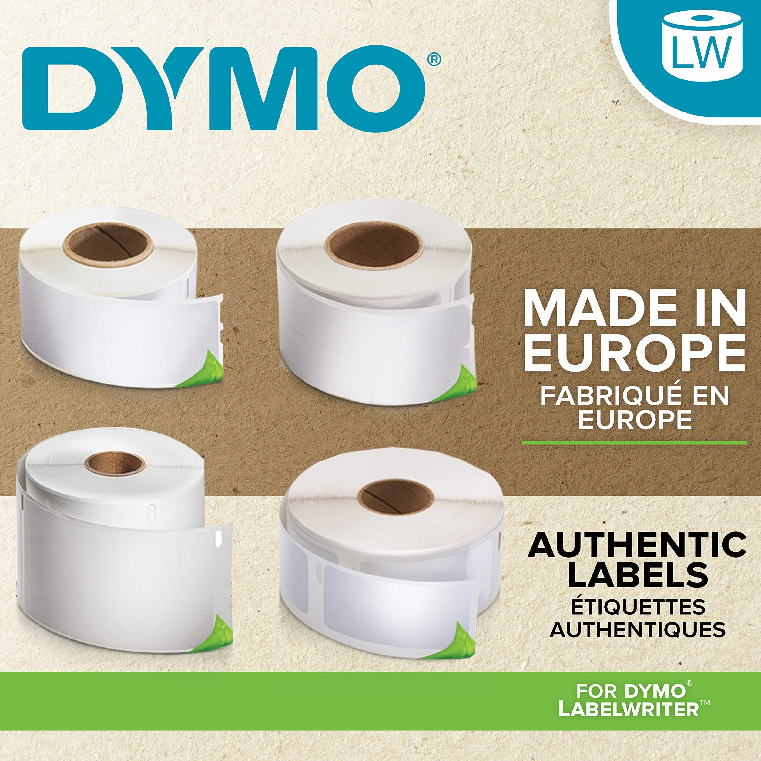Oryginalne etykiety z adresem zwrotnym DYMO LabelWriter | 25 mm x 54 mm | Samoprzylepne | 6 rolek po 500 etykiet Easy-Peel (3000 sztuk) | do drukarek etykiet LabelWriter | Wyprodukowano w Europie