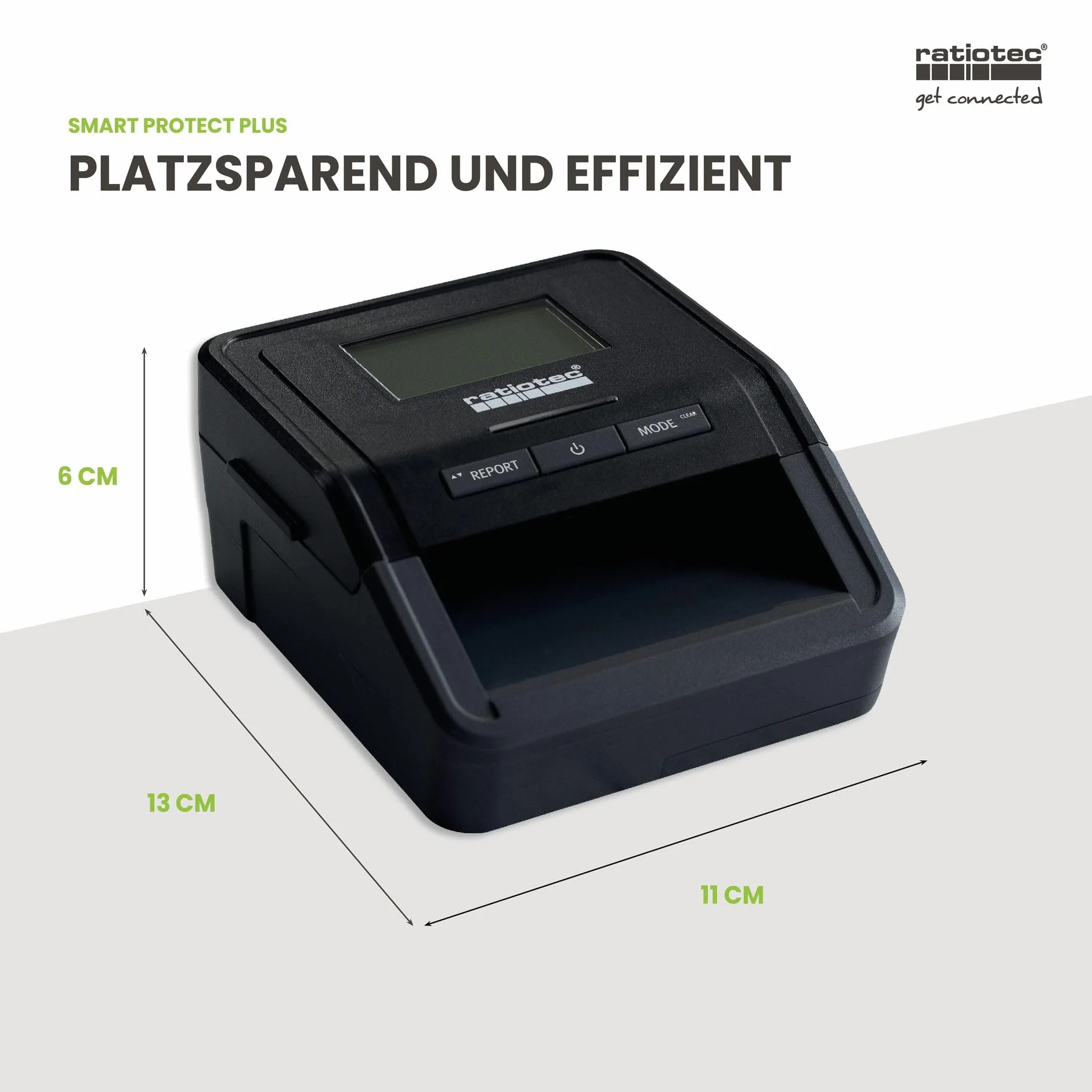 ratiotec Tester banknotów Smart Protect Plus – automatyczne urządzenie do sprawdzania autentyczności banknotów