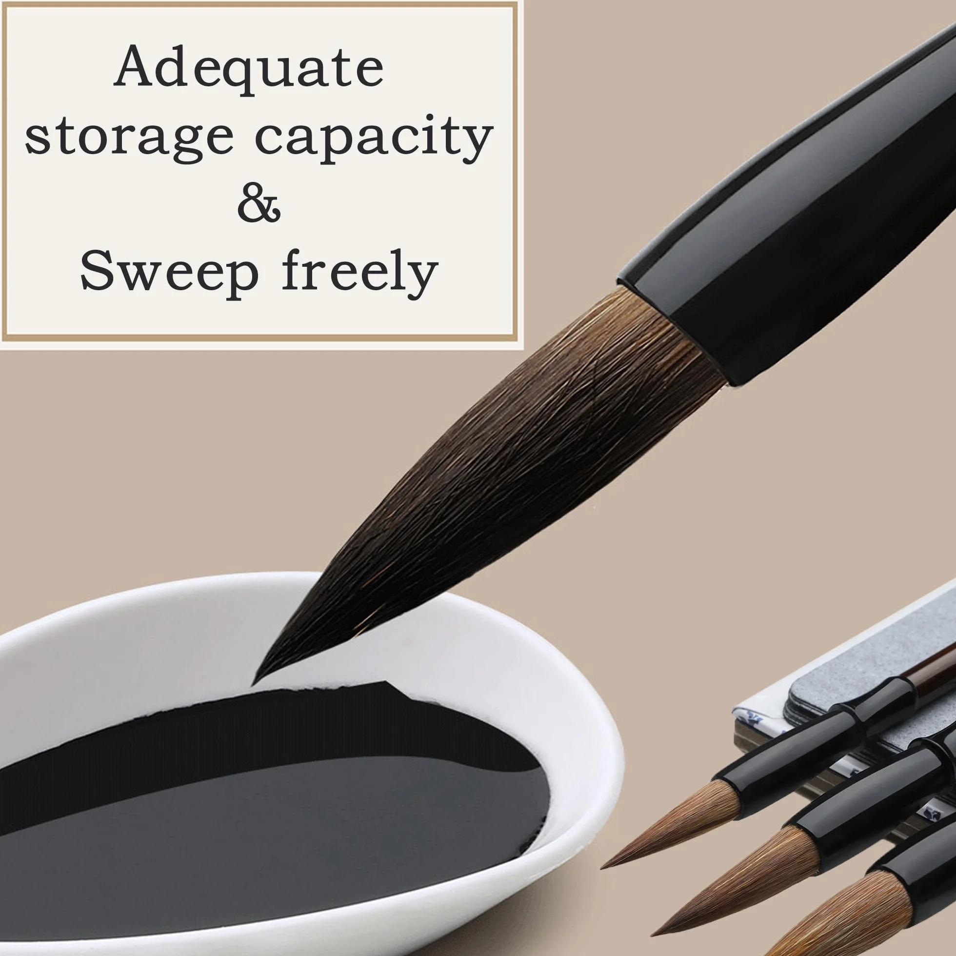 8 Pcs Pędzel Kaligraficzny, Zestaw Pędzli Początkujący, Doskonały Chiński Pędzel Kaligraficzny, Atrament Malarstwo Pisanie Artystyczne Rysunek Pro Paint Brushes Set, Mieszane Rozmiary