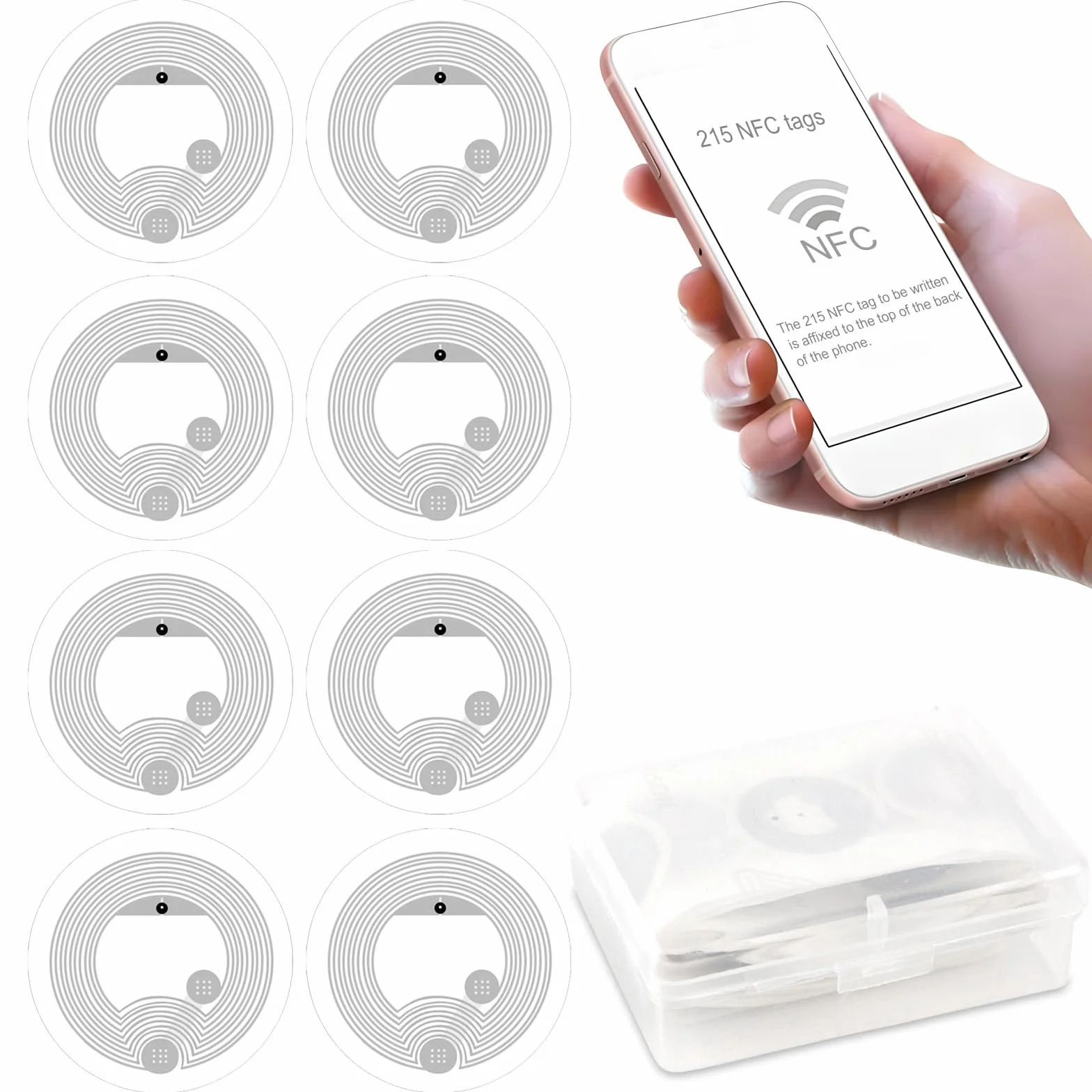 Naklejki na etykiety CHRI NFC, 50 sztuk, Nfc Tagi Ntag215 Homekit Rfid Chip do wszystkich telefonów komórkowych i urządzeń obsługujących NFC