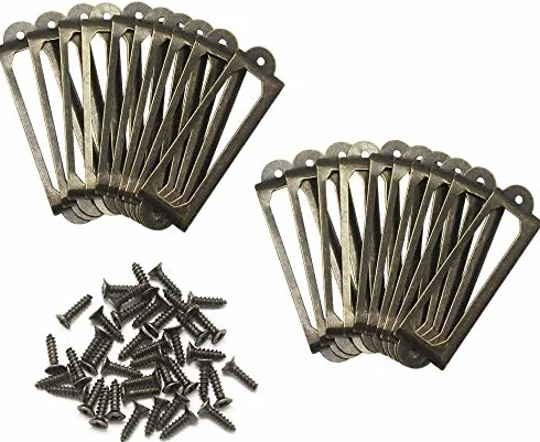 Namvo 50 sztuk uchwytów na etykiety z mosiądzu, metalowych, szafek na akta, szuflady, etykiety, regał, na karty, 60 x 17 mm, ze śrubami do biblioteki biurowej
