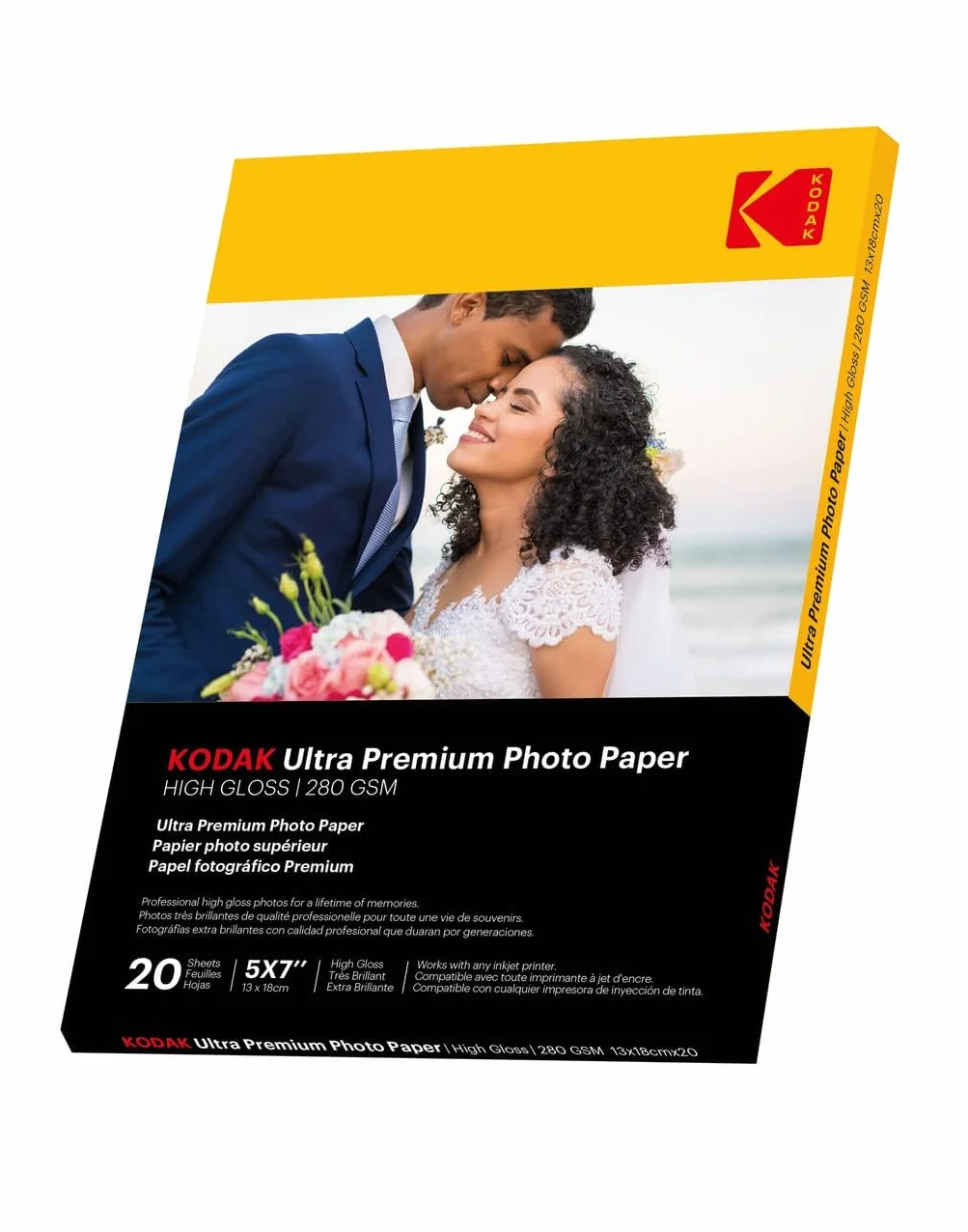 KODAK papier fotograficzny błyszczący 13x18 cm 280g/m² 20 arkuszy druk atramentowy