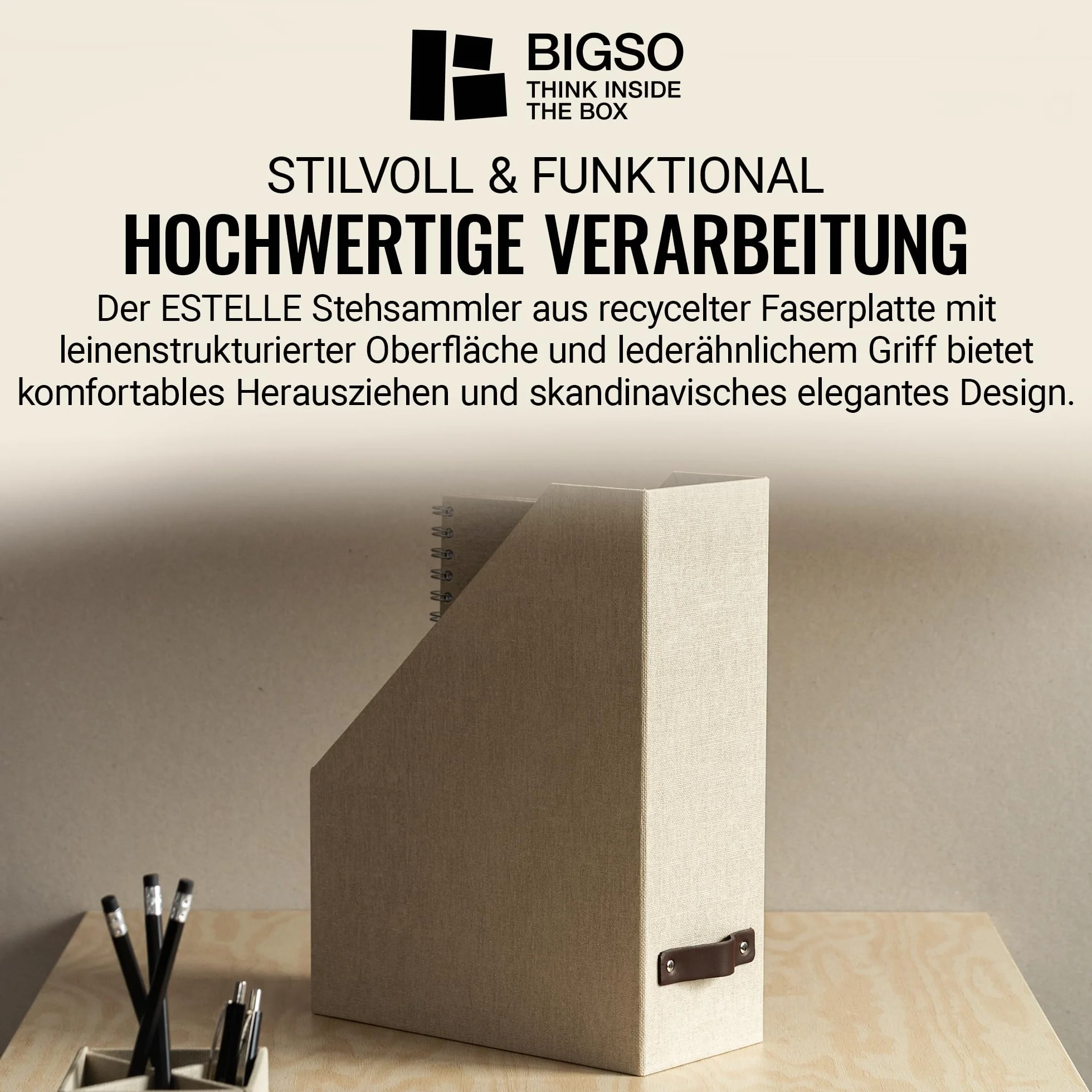 Bigso Box Of Sweden Segregator Stojący, Beżowy, A4