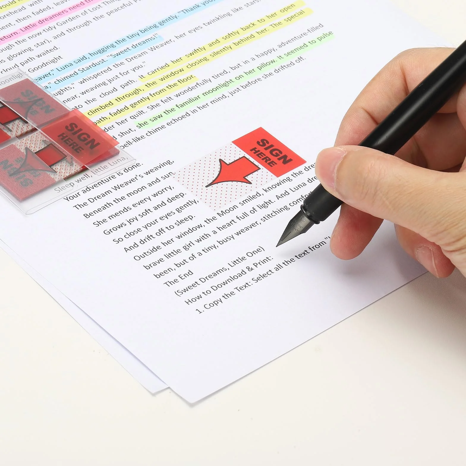 PATIKIL 500 szt. podpisu tutaj, znak tutaj flagi pocztowe naklejki samoprzylepne strzałki etykiety wiadomość data podpis do dokumentów materiały biurowe notatki notatki, pomarańczowe