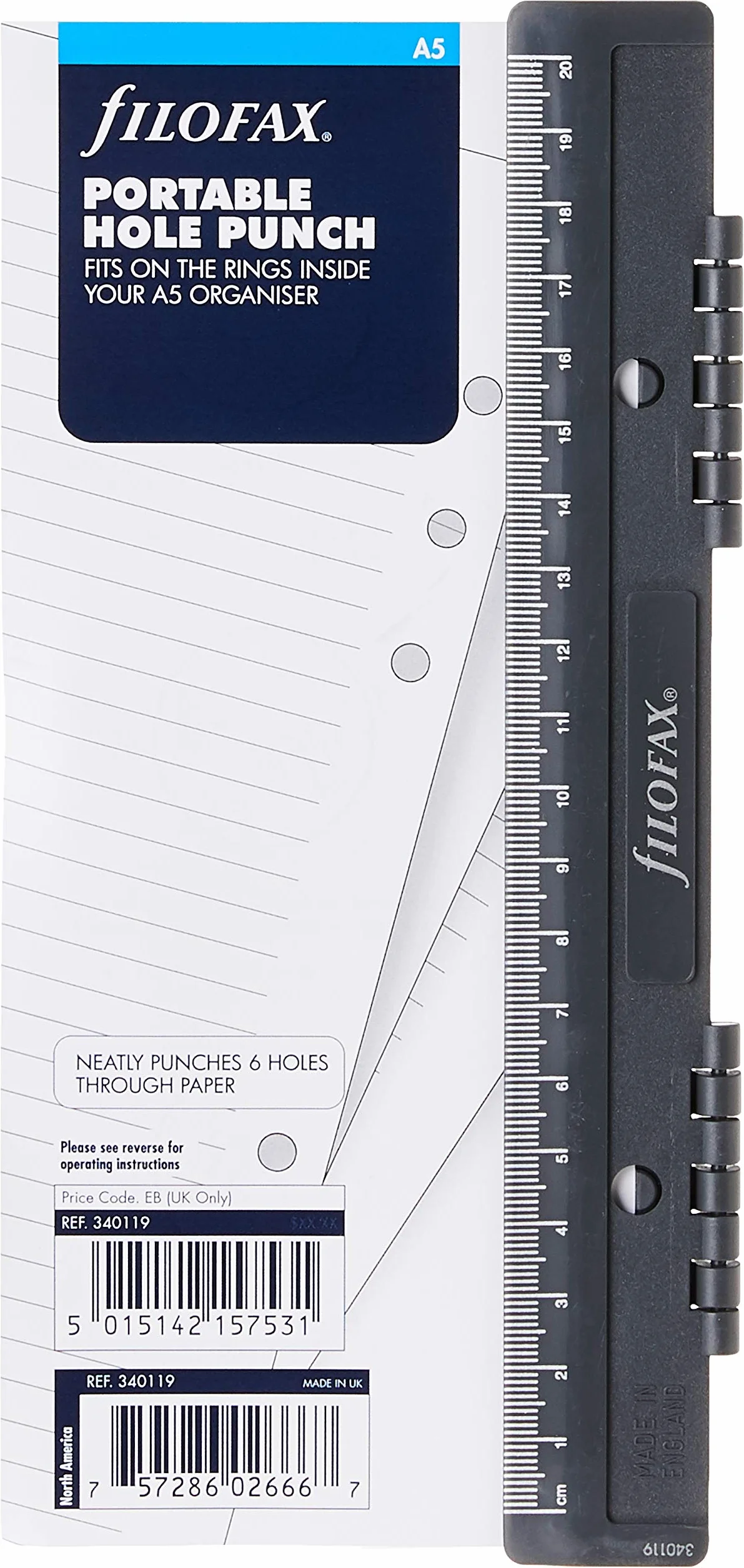 Filofax Przenośny Dziurkacz A5 Czarny