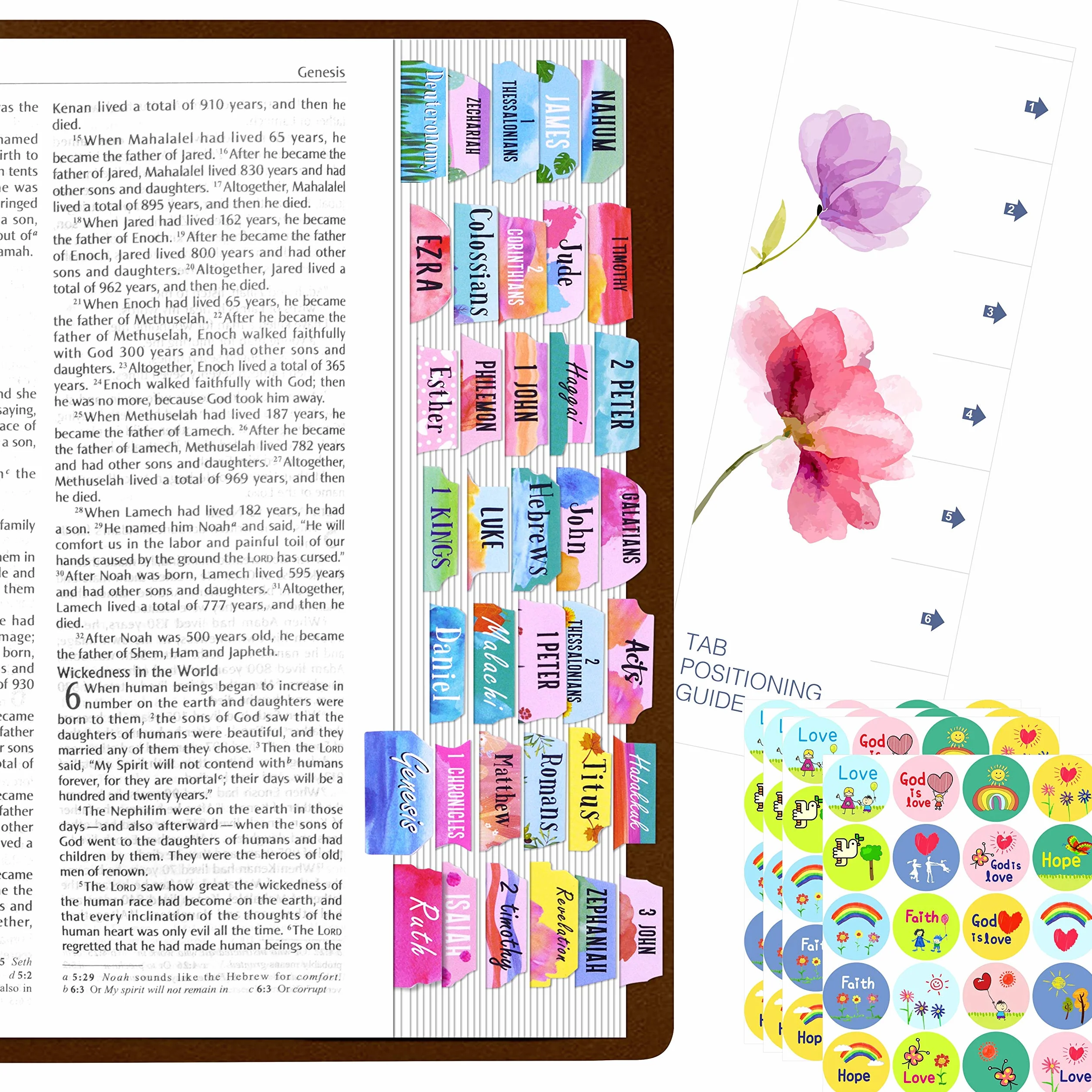 105 Stk. Bibel-Reiter als Set plus 80 Stk. christliche Aufkleber mit Ausrichtungsanleitung als Bonus (englische Version)