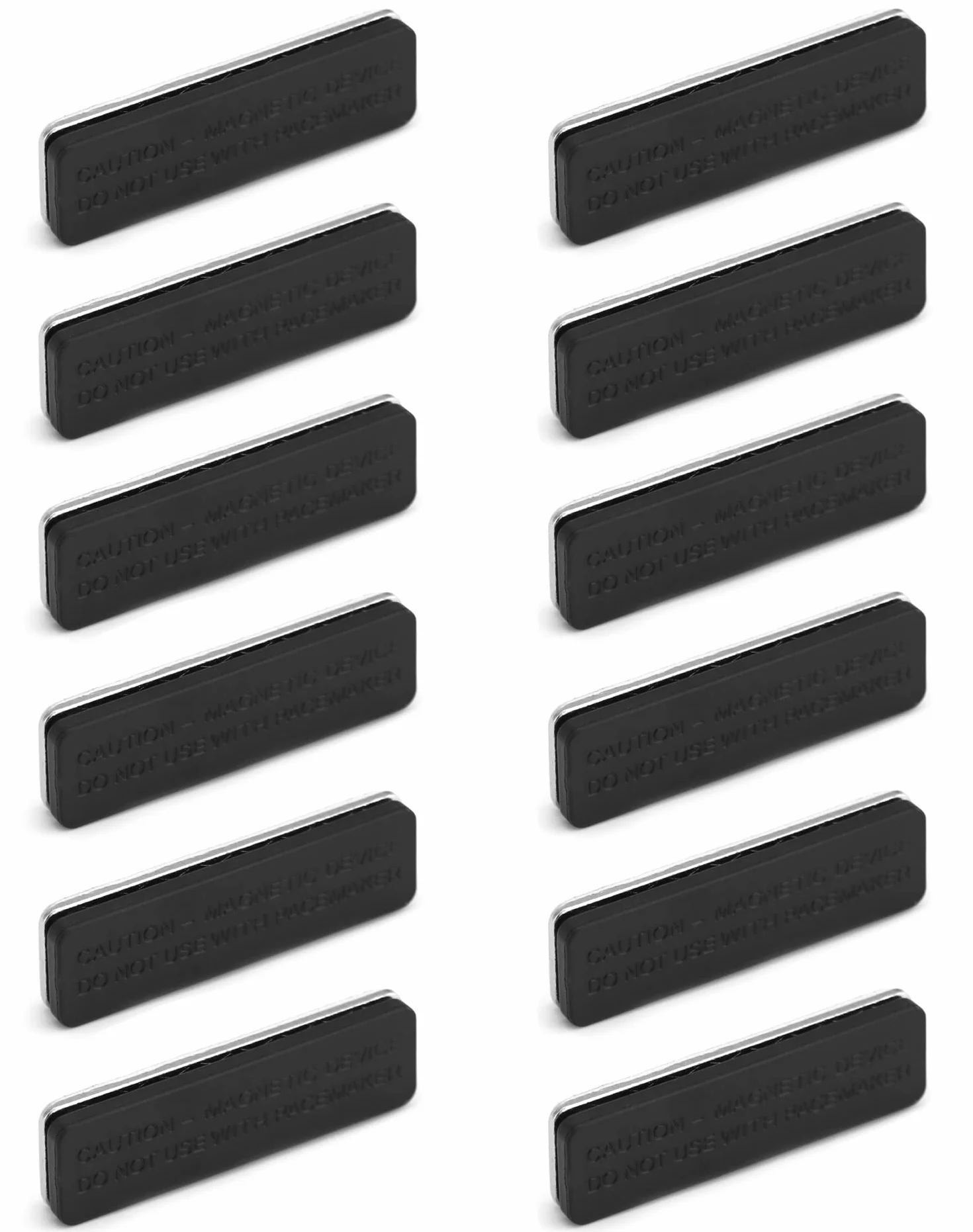 QWORK 12-częściowy magnetyczny uchwyt na identyfikator 45 x 13 mm czarny