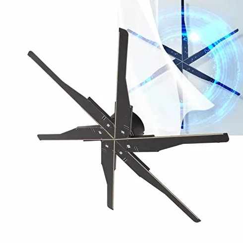 Projektor Hologramu 3D, Maszyna Reklamowa z projekcją 3D, HD 3D 960 szt. Koraliki LED 60 CM 6 Liści Wentylatora Hologram 3D, Obrotowe Obrazy LED 4000x960 Wielofunkcyjny Projektor