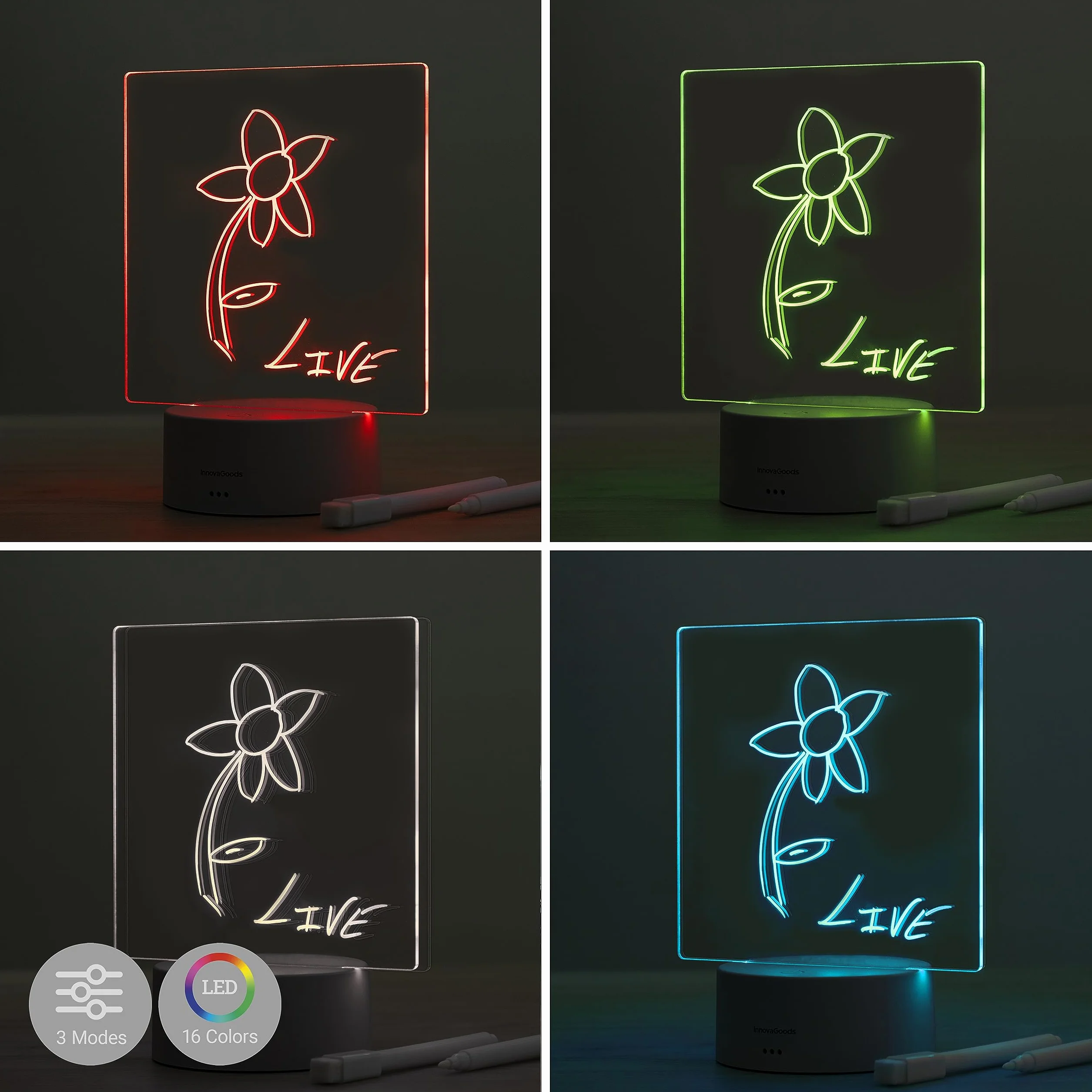InnovaGoods Lemo Tablica LED na notatki i wiadomości