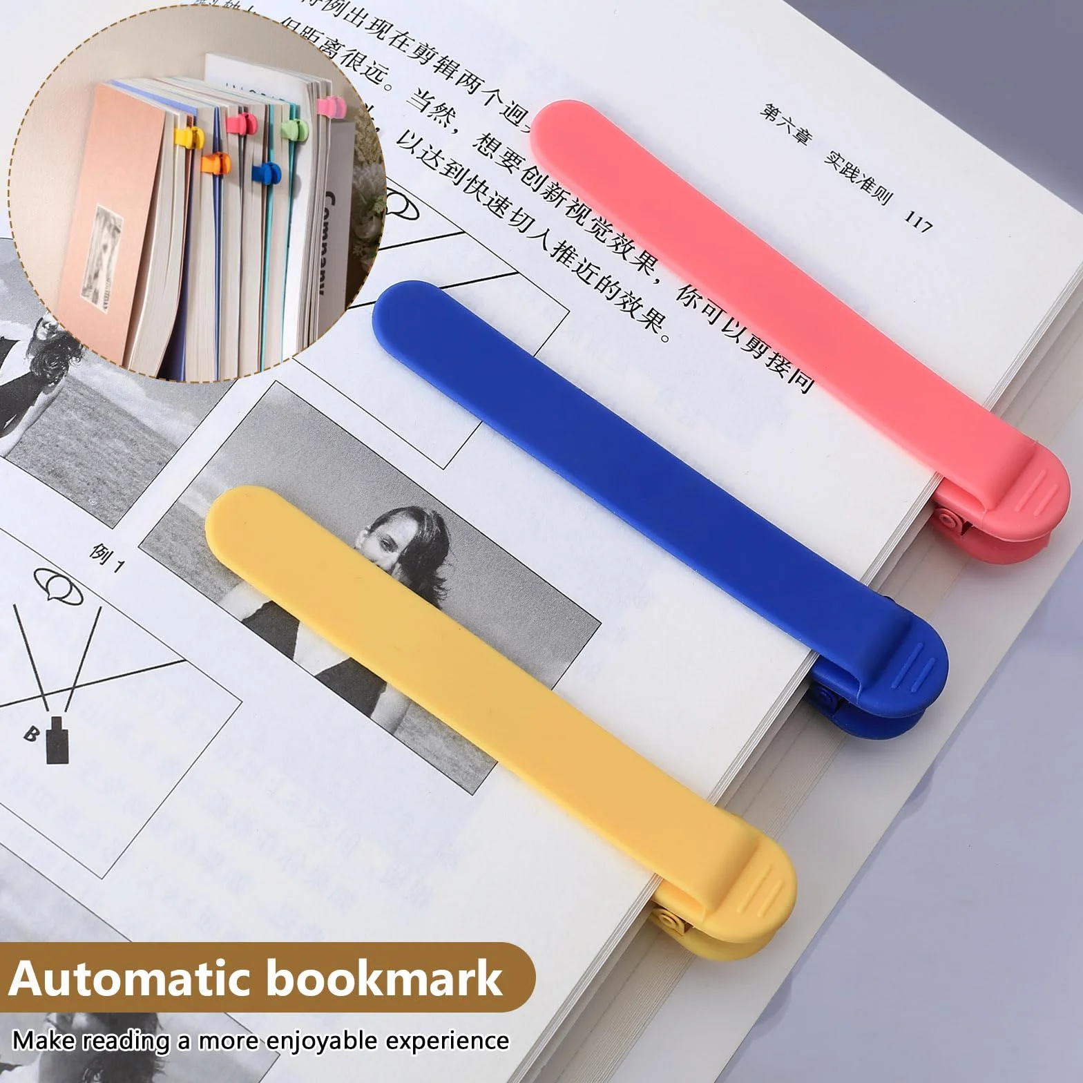6 sztuk automatycznych zakładek silikonowych, spersonalizowanych, słodkich, zabawnych, inteligentnych, automatycznych zakładek, Aesthetic, dla kobiet i mężczyzn
