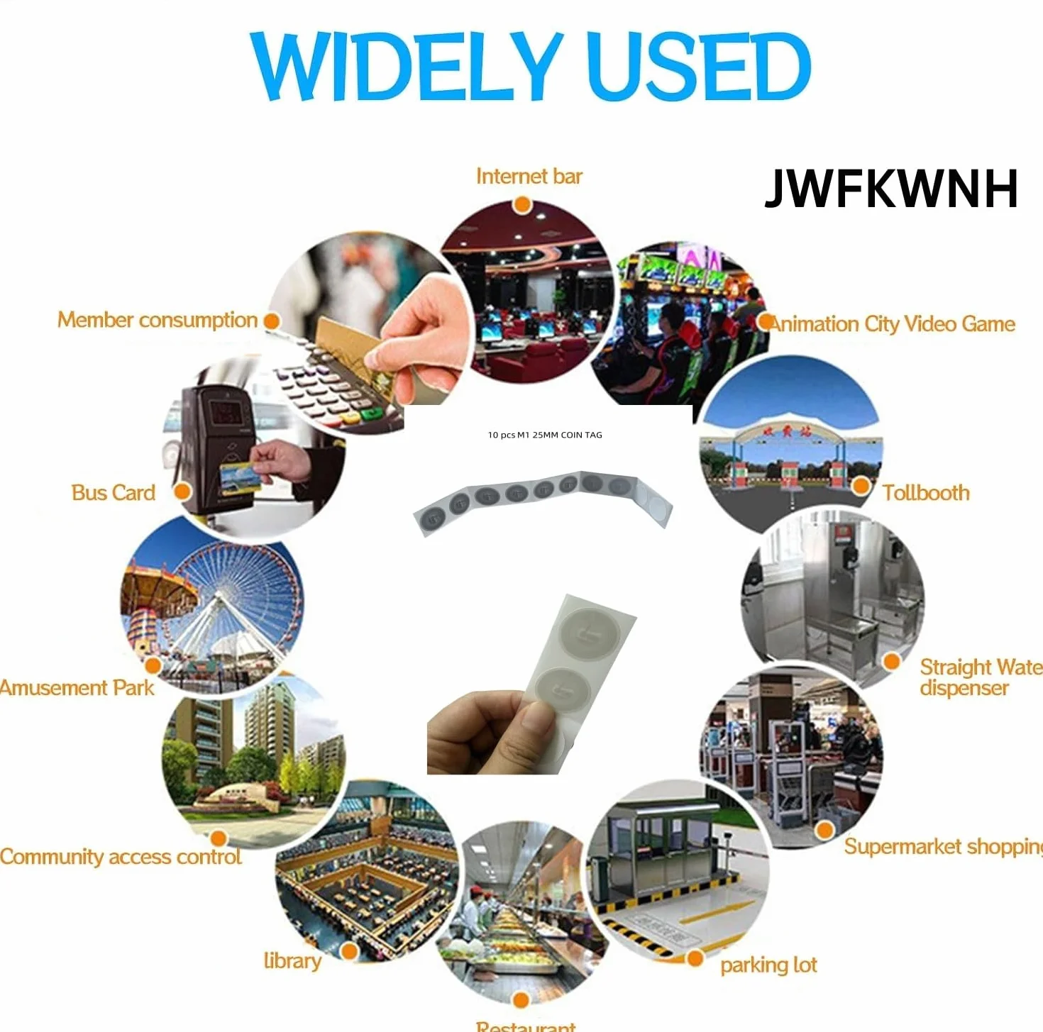JW 13,56 MHz MF classic 1k M1 S50 Chip RFID pusta biała naklejka papierowa 25 mm taśma klejąca (opakowanie 10 sztuk)