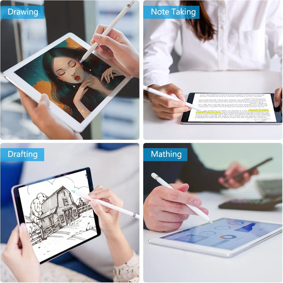 flintronic Końcówki kompatybilne z ołówkiem Apple iPad Pro, 6-pak końcówek zamiennych do Apple Pencil 2. generacji i 1. generacji, końcówki wymienne do iPada Pro iPencil, Macaron