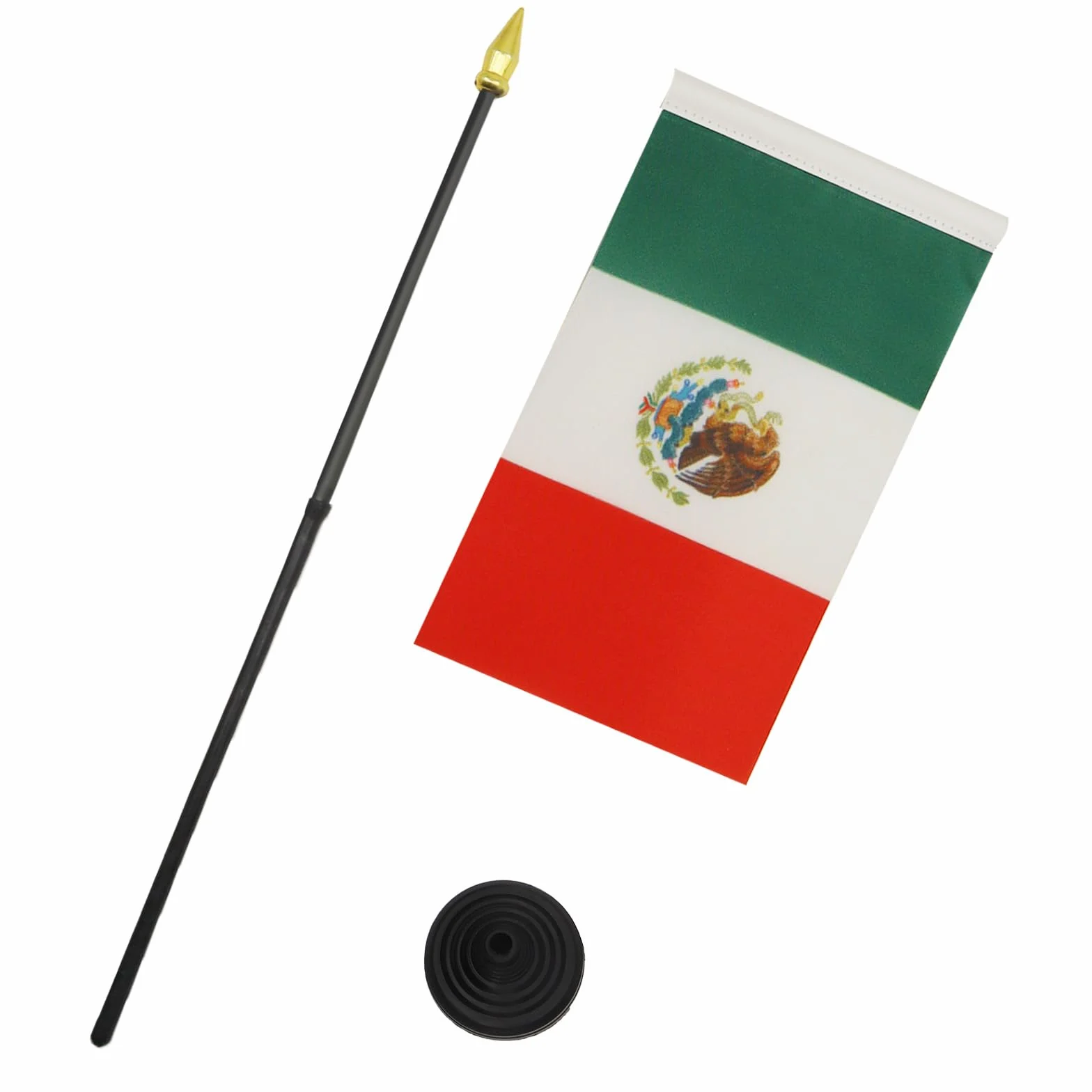 Drapeau de Table Mexique Pointe Or 15cm x 10cm