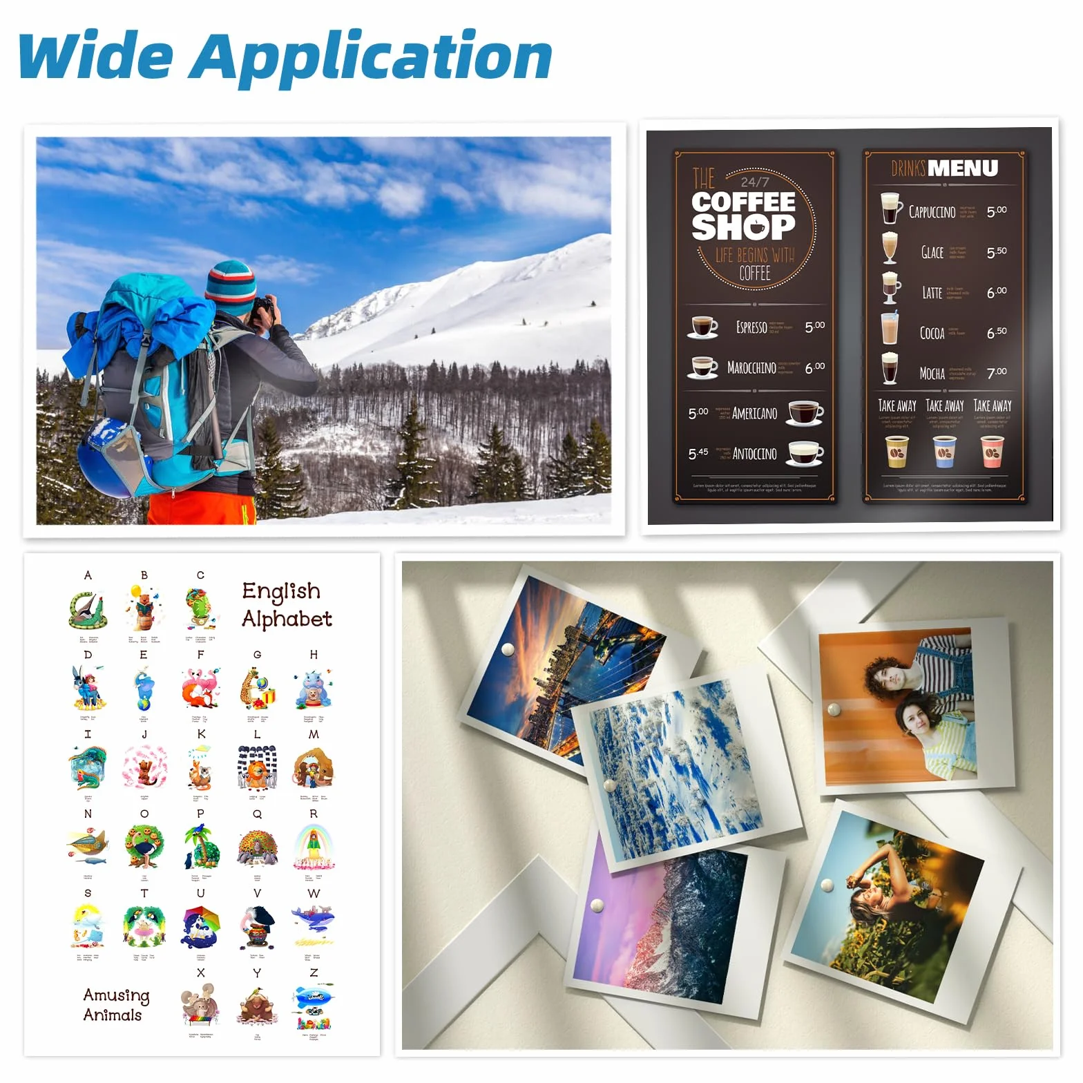 A3/A4 300 g/m², dwustronny, matowy, grubego ciężkiego papieru fotograficznego – atramentowy do menu, kalendarza, druku (A4, 300 g/m² x 100 ark.)