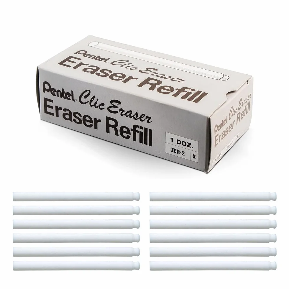 Pentel ZER-2 Wkłady do Gumki Biały 24 sztuki