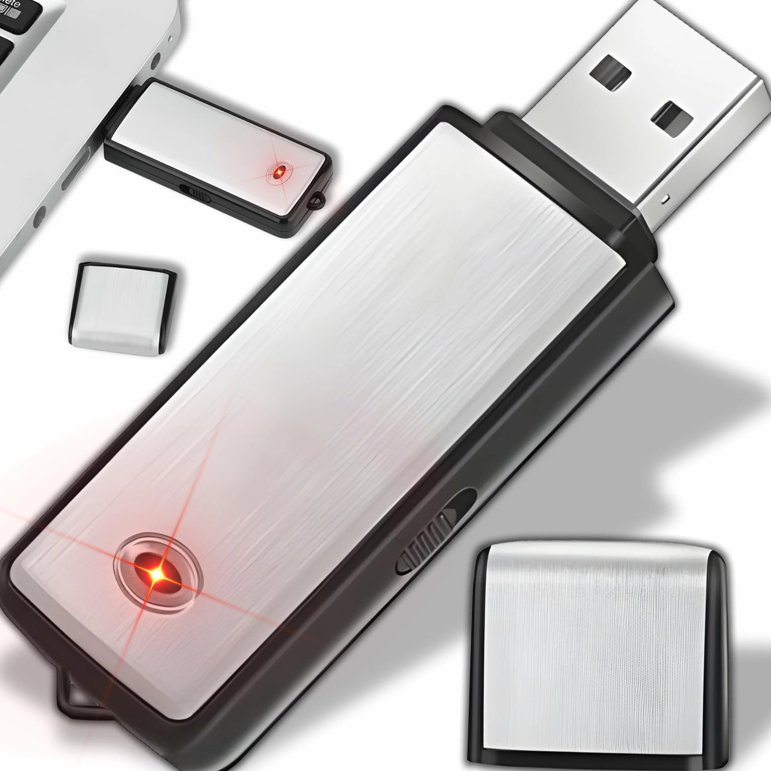 Retoo Dyktafon cyfrowy USB 8 GB z aktywacją głosową do nagrywania wykładów i spotkań